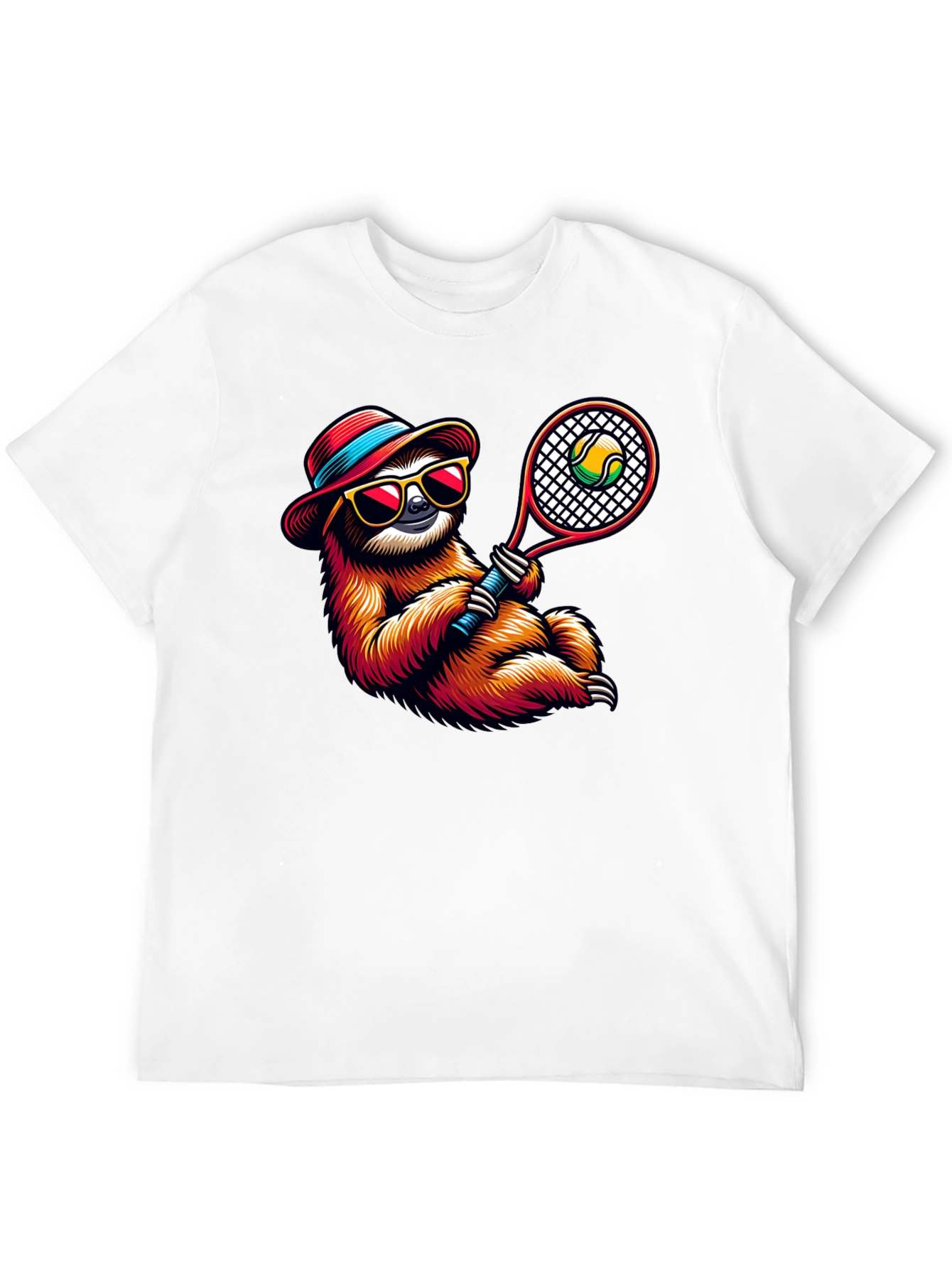 Black Tennis Sloth Graphic Tee - Cool & Casual! view 12