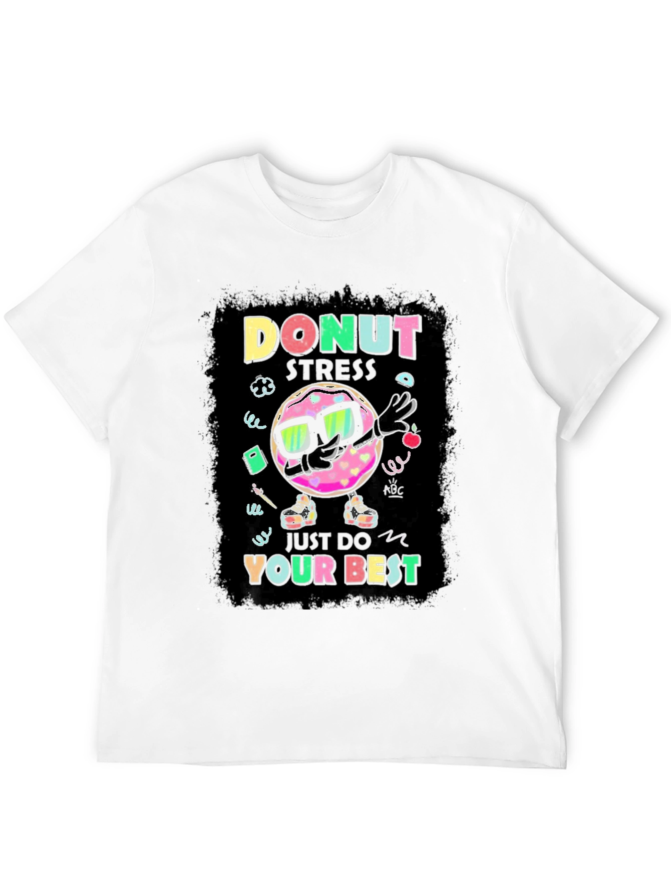 Black Donut Stress T-Shirt - Funny Motivational Tee view 12