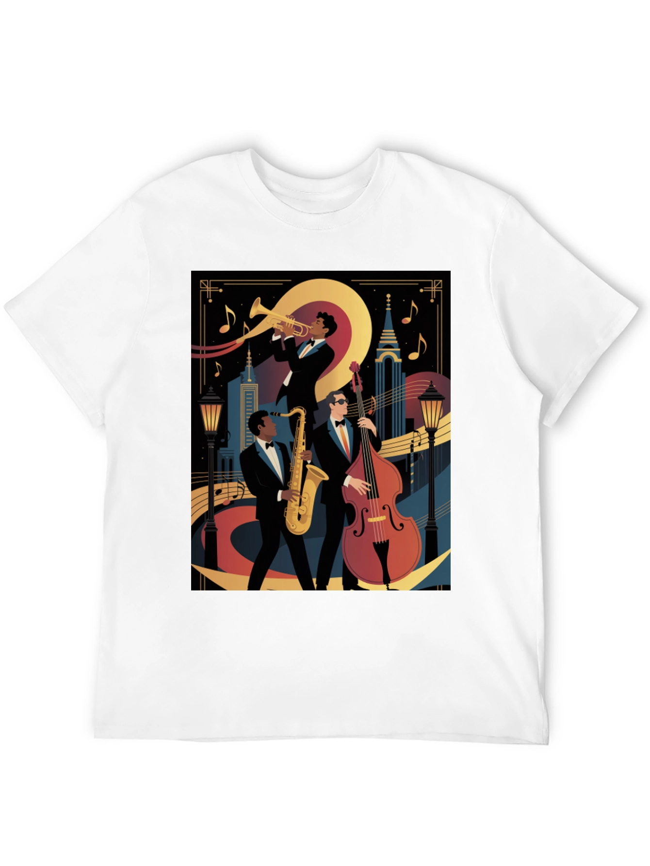 Black Jazz Band Graphic Black T-Shirt view 12