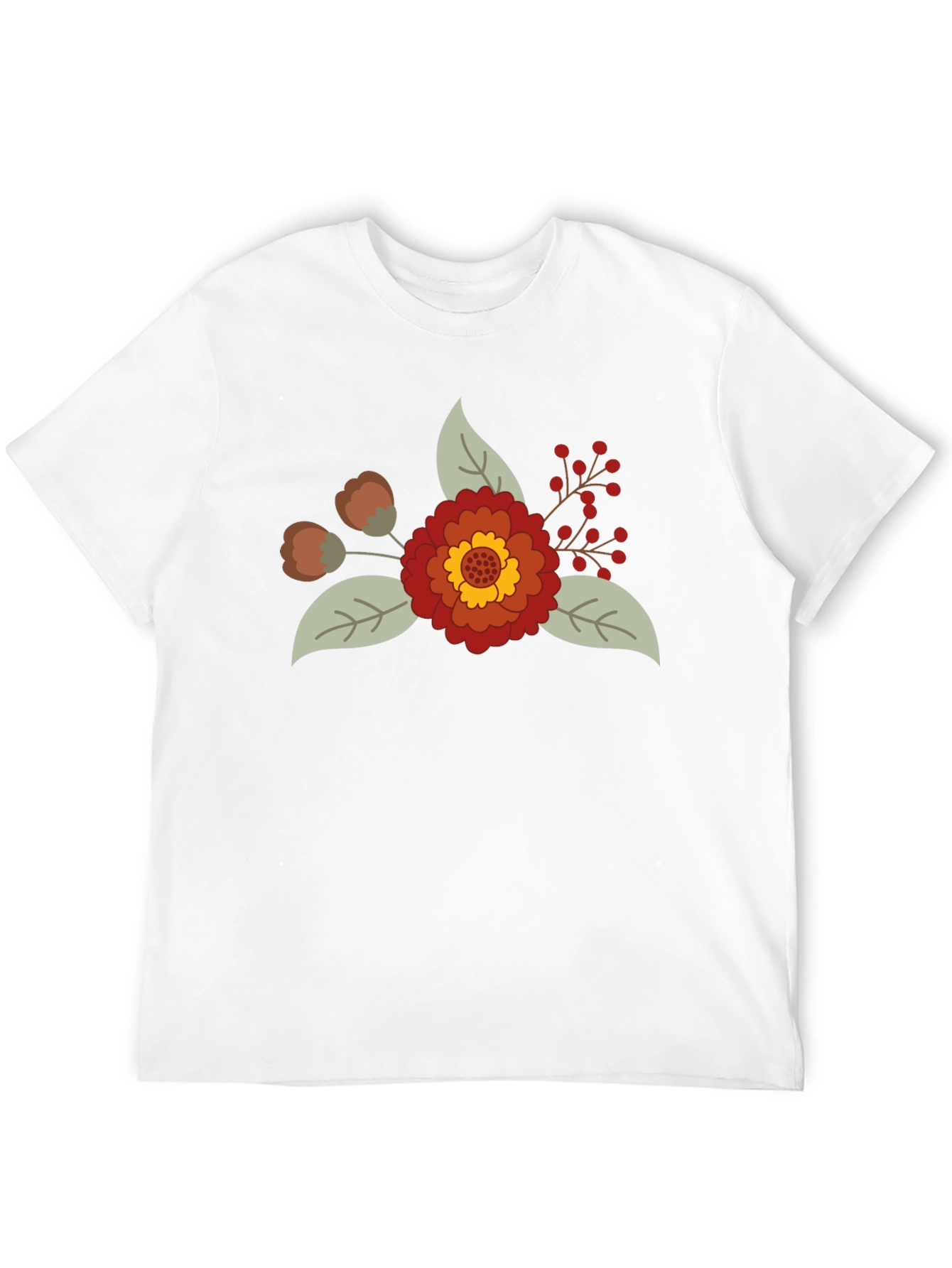 Black Floral Graphic Tee - Black Cotton Blend view 12