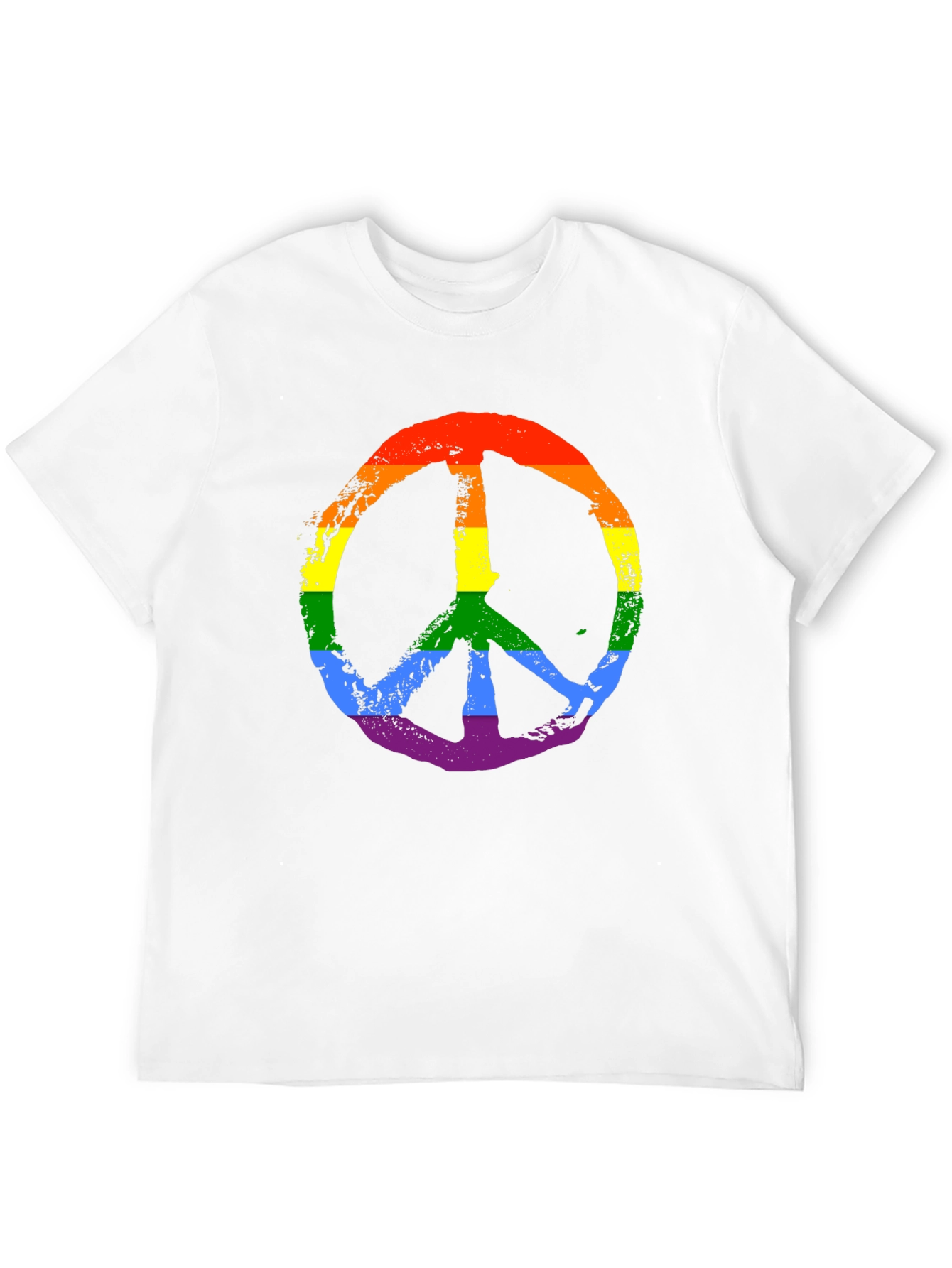 Black Rainbow Peace Sign Graphic Tee - Black Unisex T-Shirt view 12