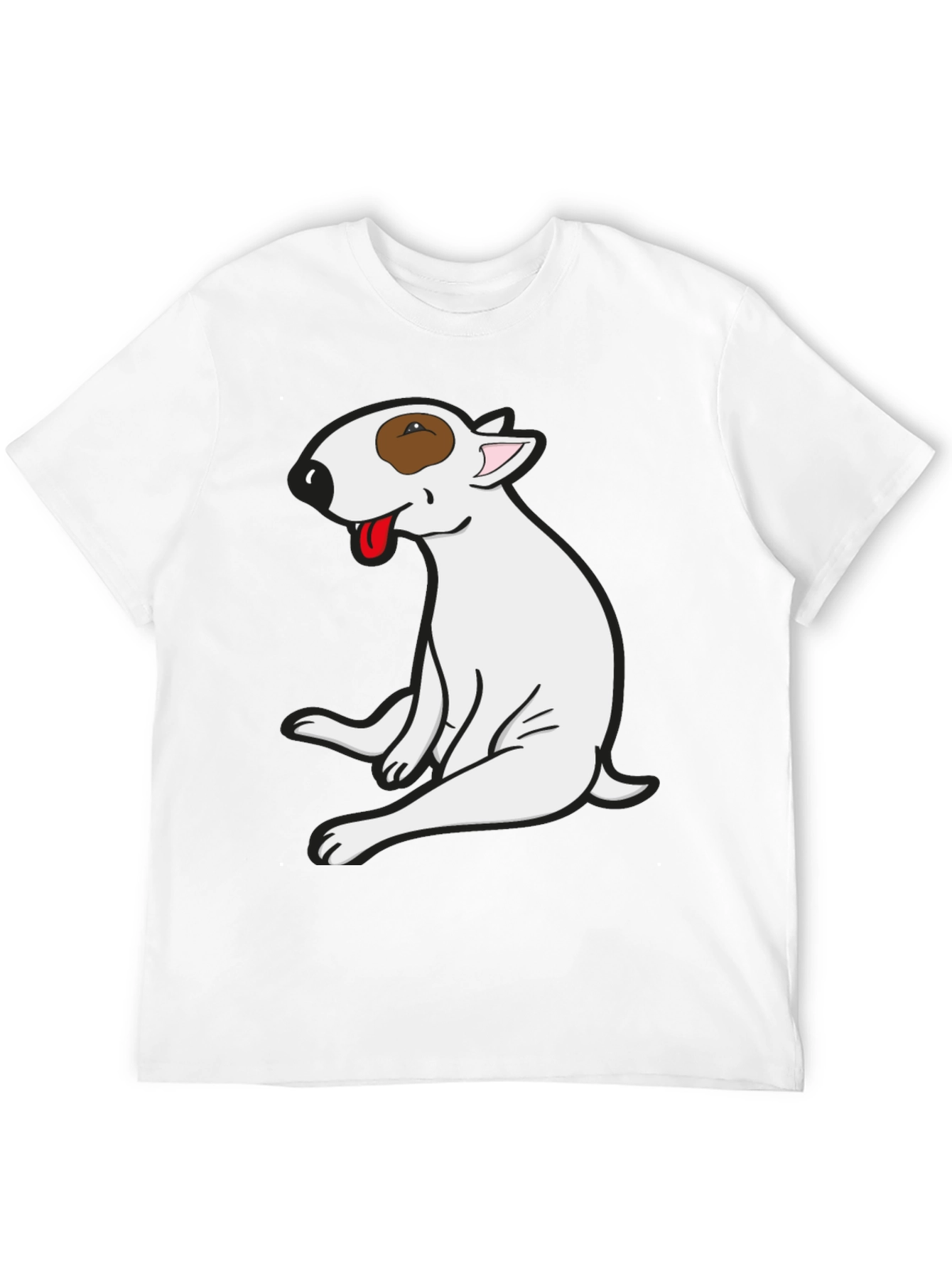 Black Bull Terrier Graphic Tee - Black Cotton T-Shirt view 12