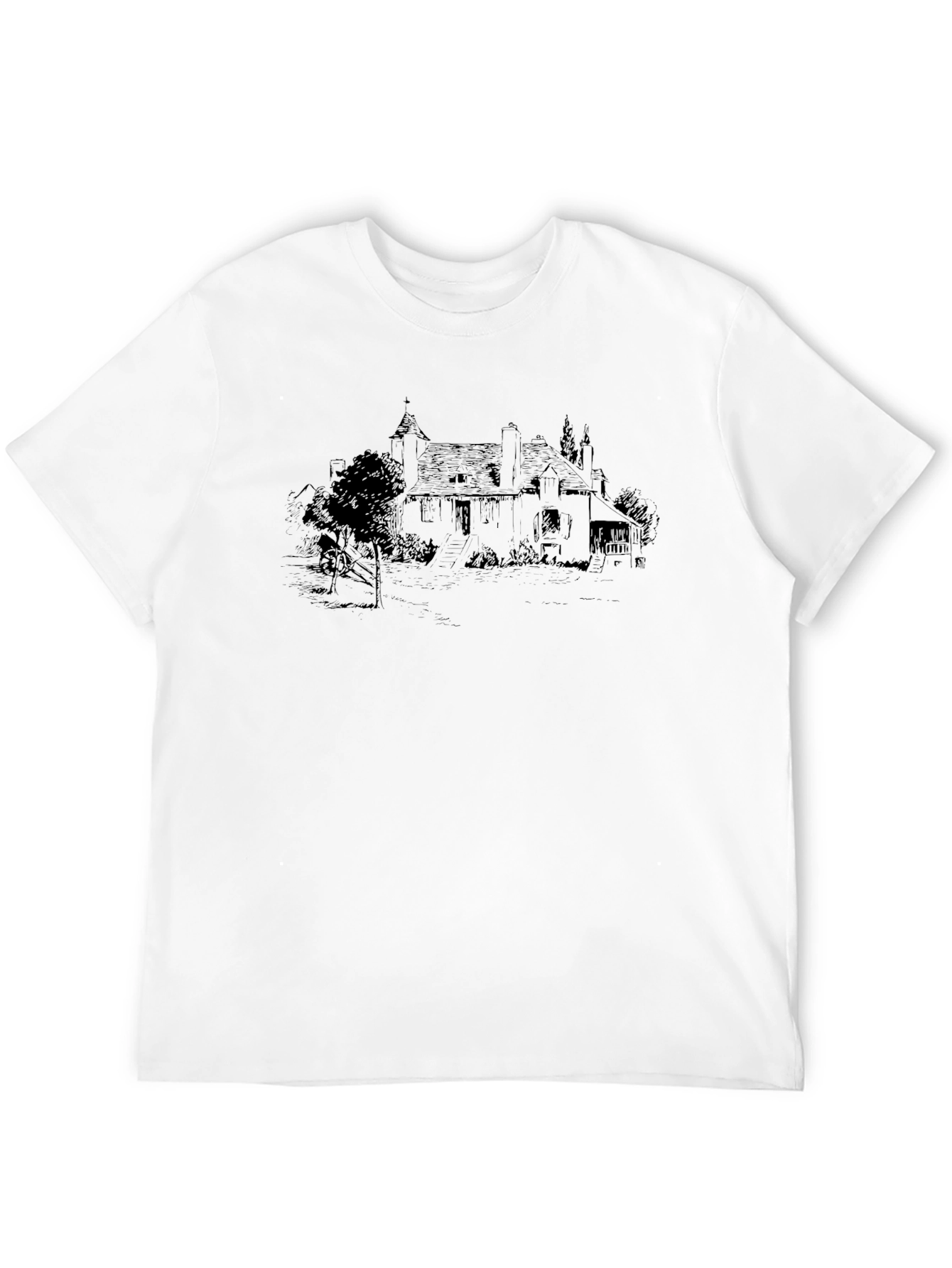 Black Vintage House Graphic Black T-Shirt view 12