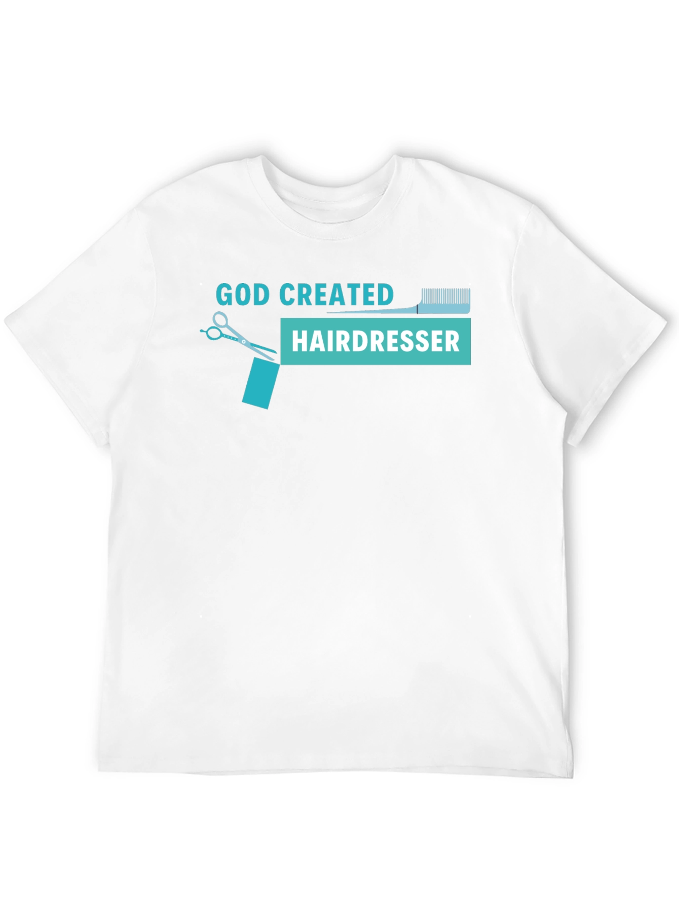 Black God Created Hairdresser T-Shirt - Black view 12