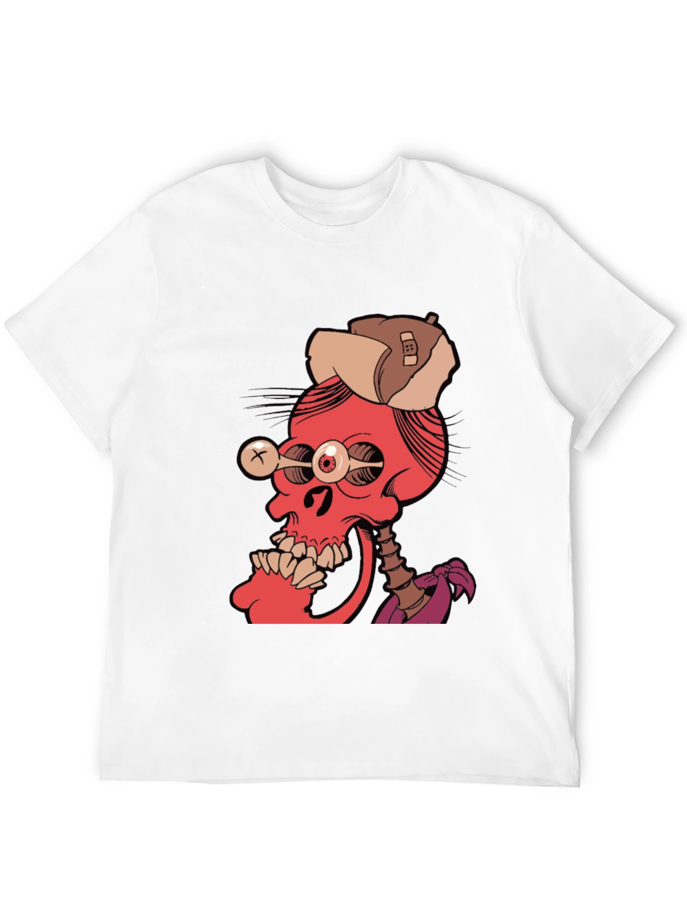 Black Edgy Skeleton Graphic Tee view 12