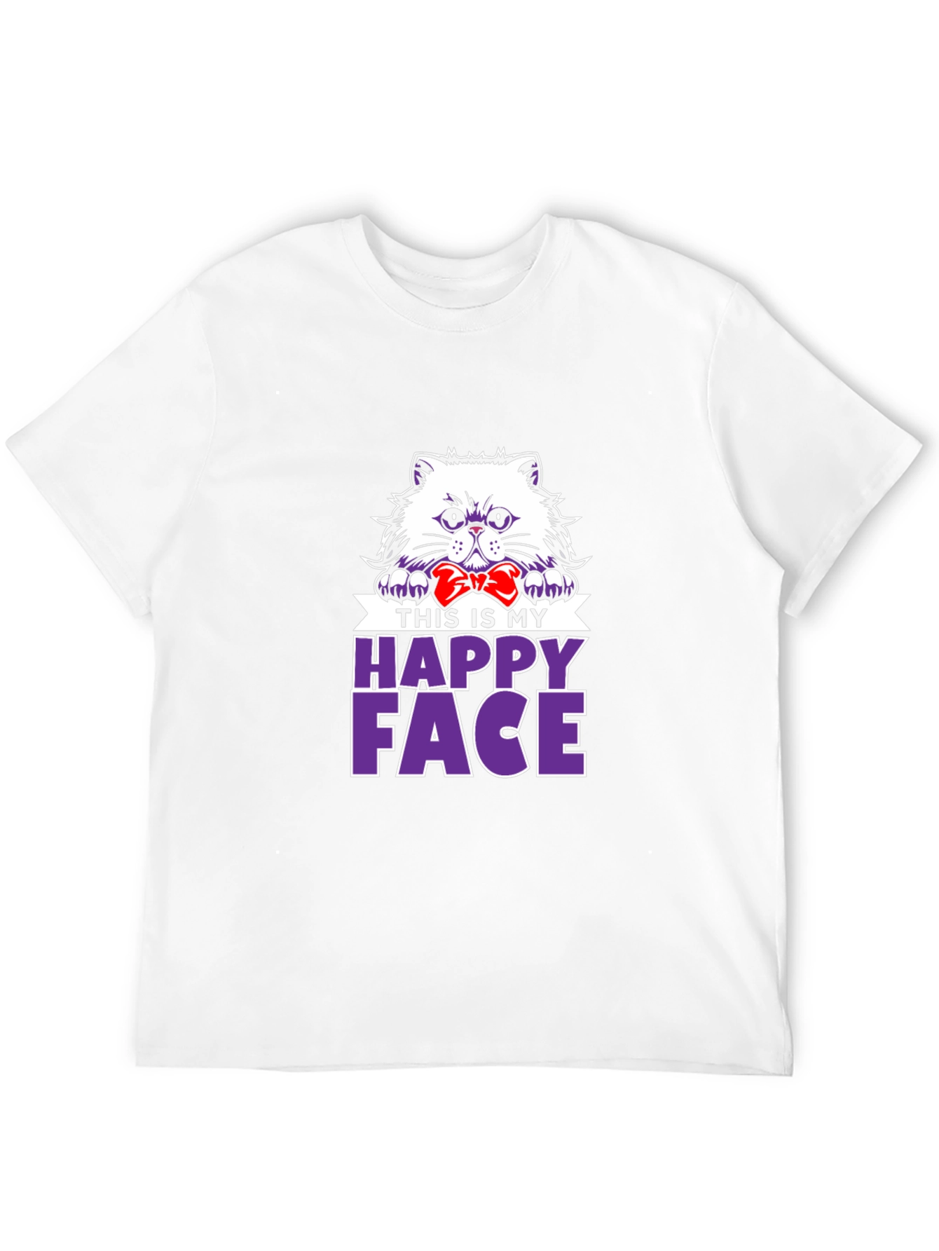 Black Happy Face Cat T-Shirt - Funny Pet Lover Tee view 12
