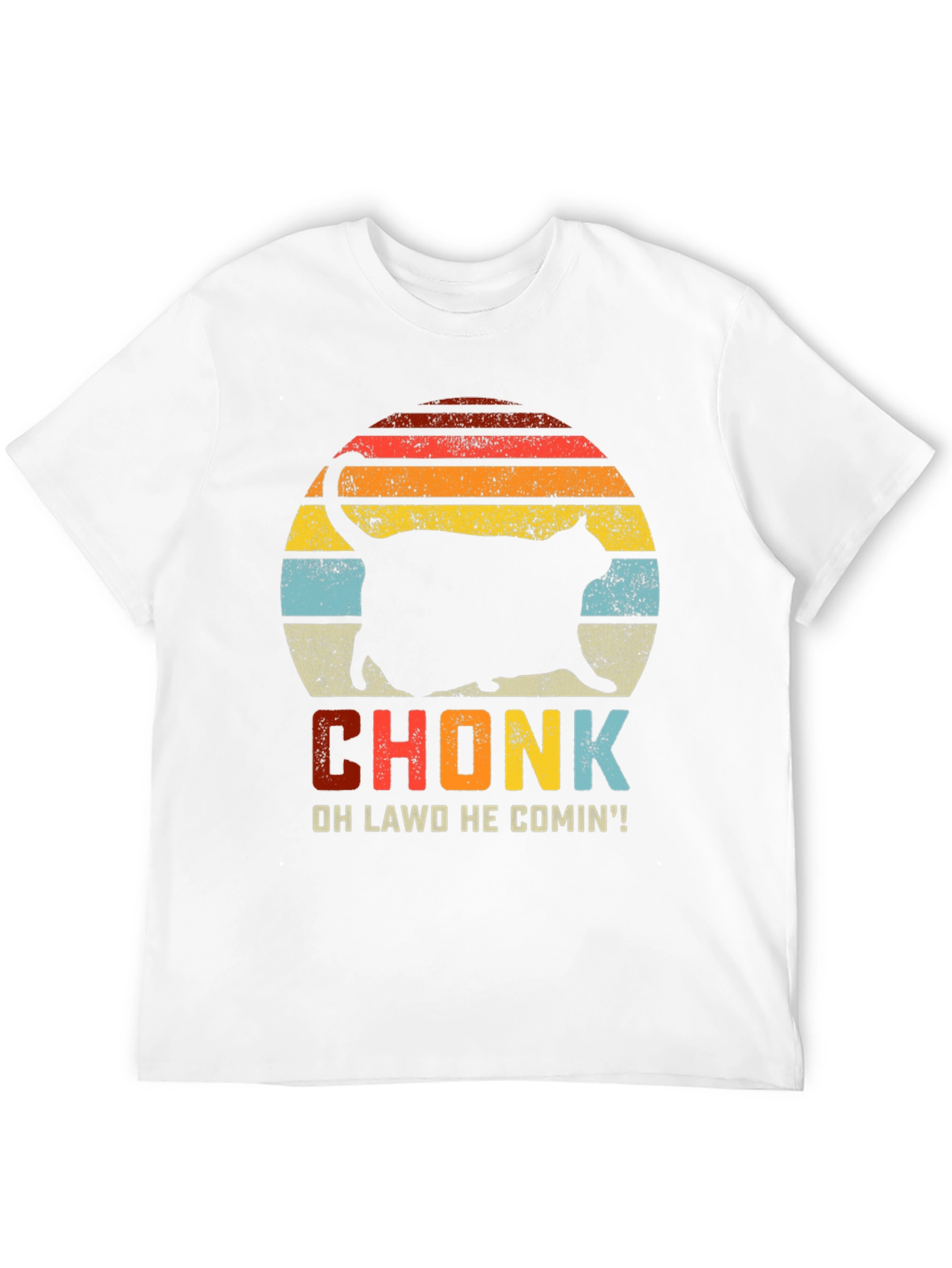 Black Chonk Cat T-Shirt: Oh Lawd He Comin'! view 12