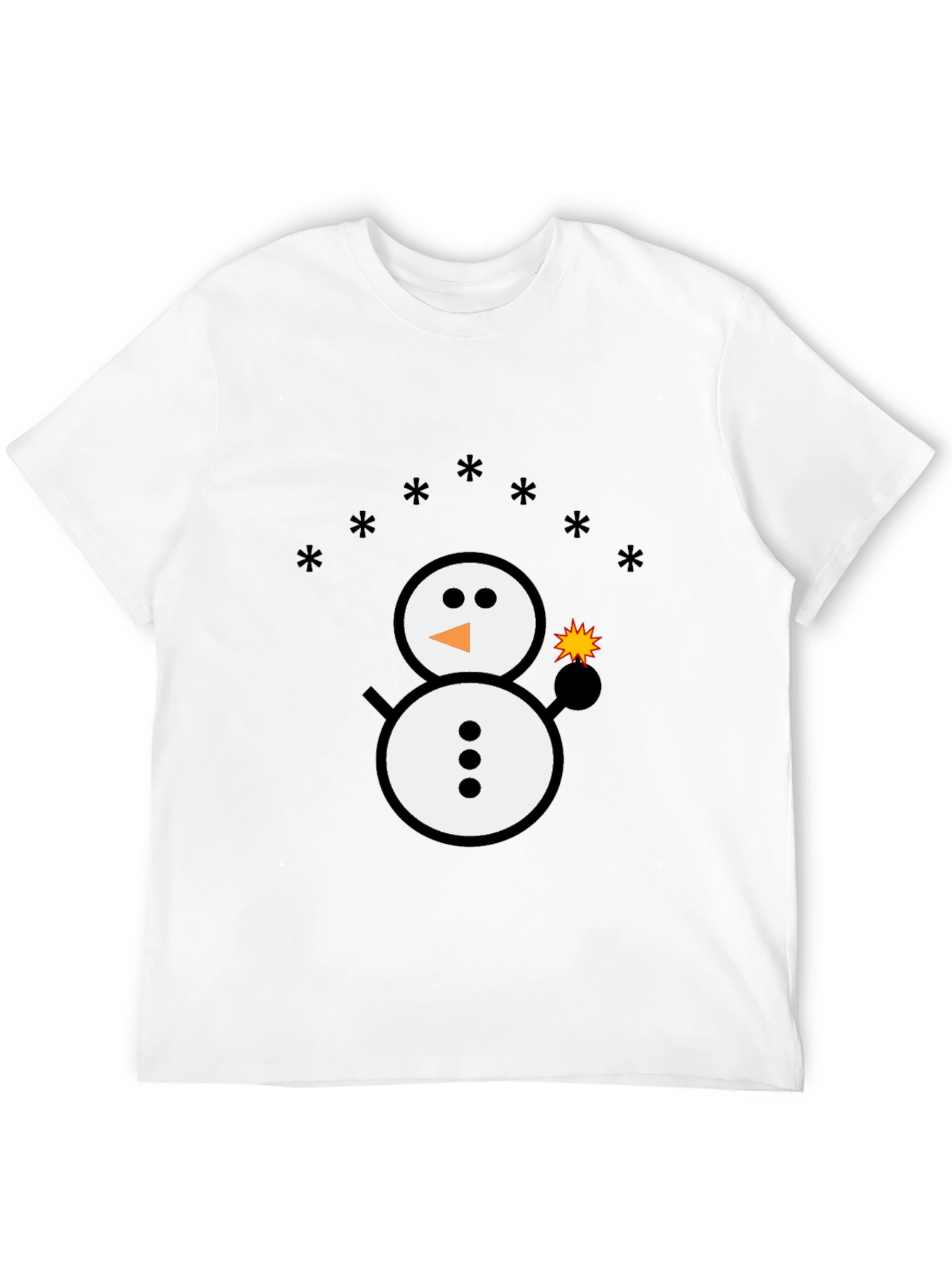 Black Snowman Sparkler Graphic Tee - Black Cotton Blend view 12
