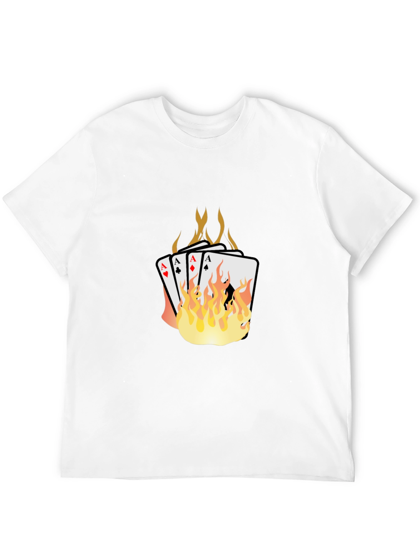 Black Flaming Aces Graphic T-Shirt view 12
