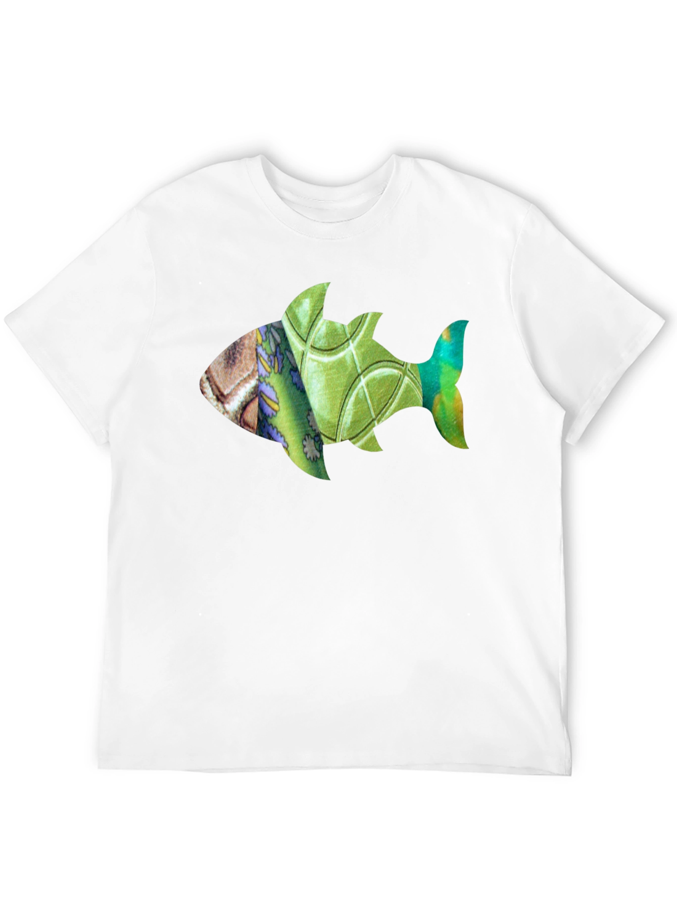 Black Artistic Fish Print Black T-Shirt view 12