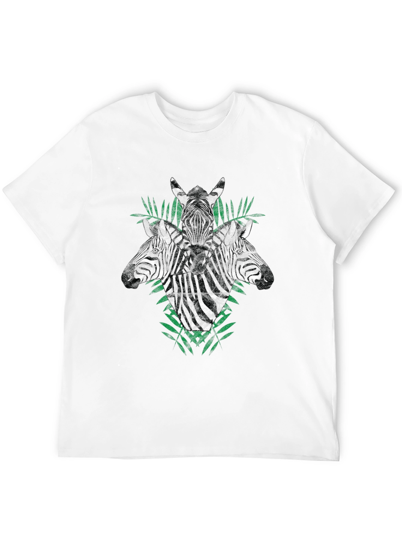 Zebra Head Graphic Print Black T-Shirt - 12