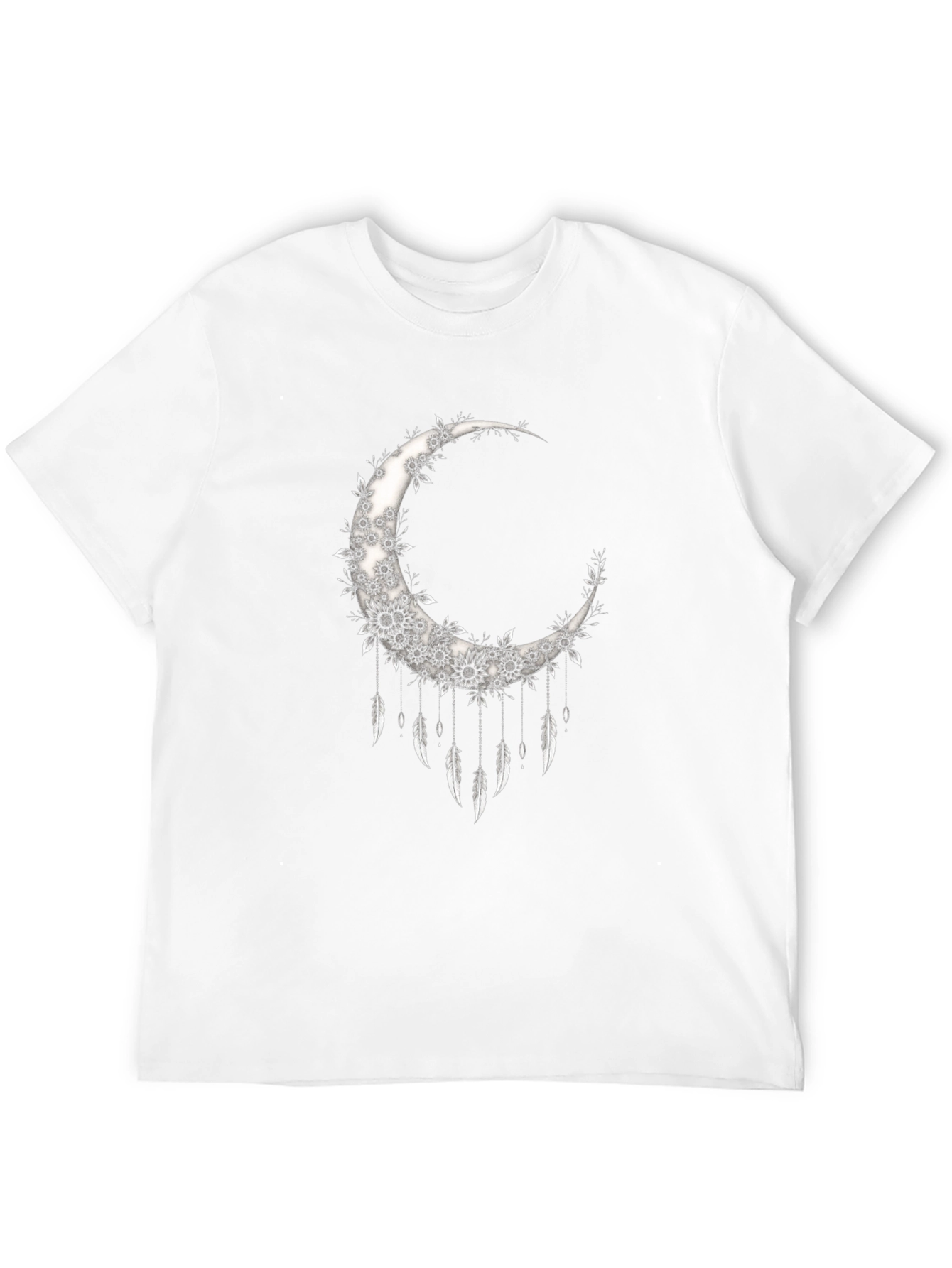 Black Floral Moon Dreamcatcher Graphic Tee view 12