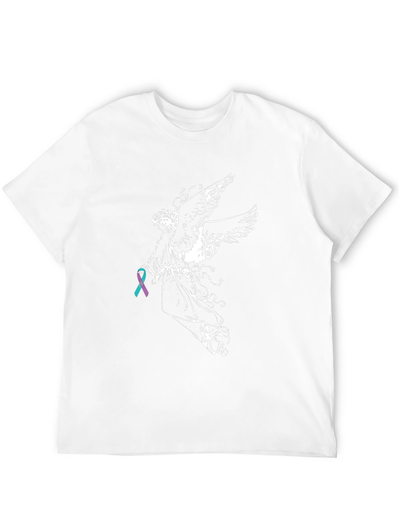 Black Angel Wings Ribbon Graphic T-Shirt view 12