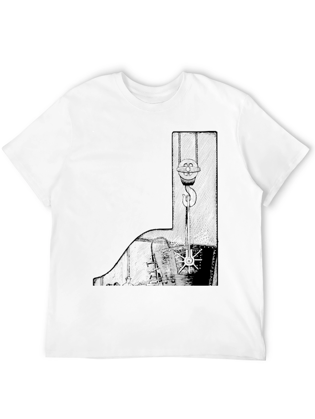 Black Men's Black Graphic Tee - Crane Design view 12