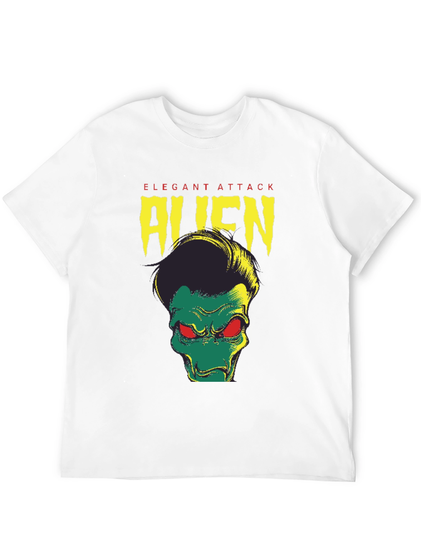 Black Elegant Attack Alien Graphic Tee - Black view 12