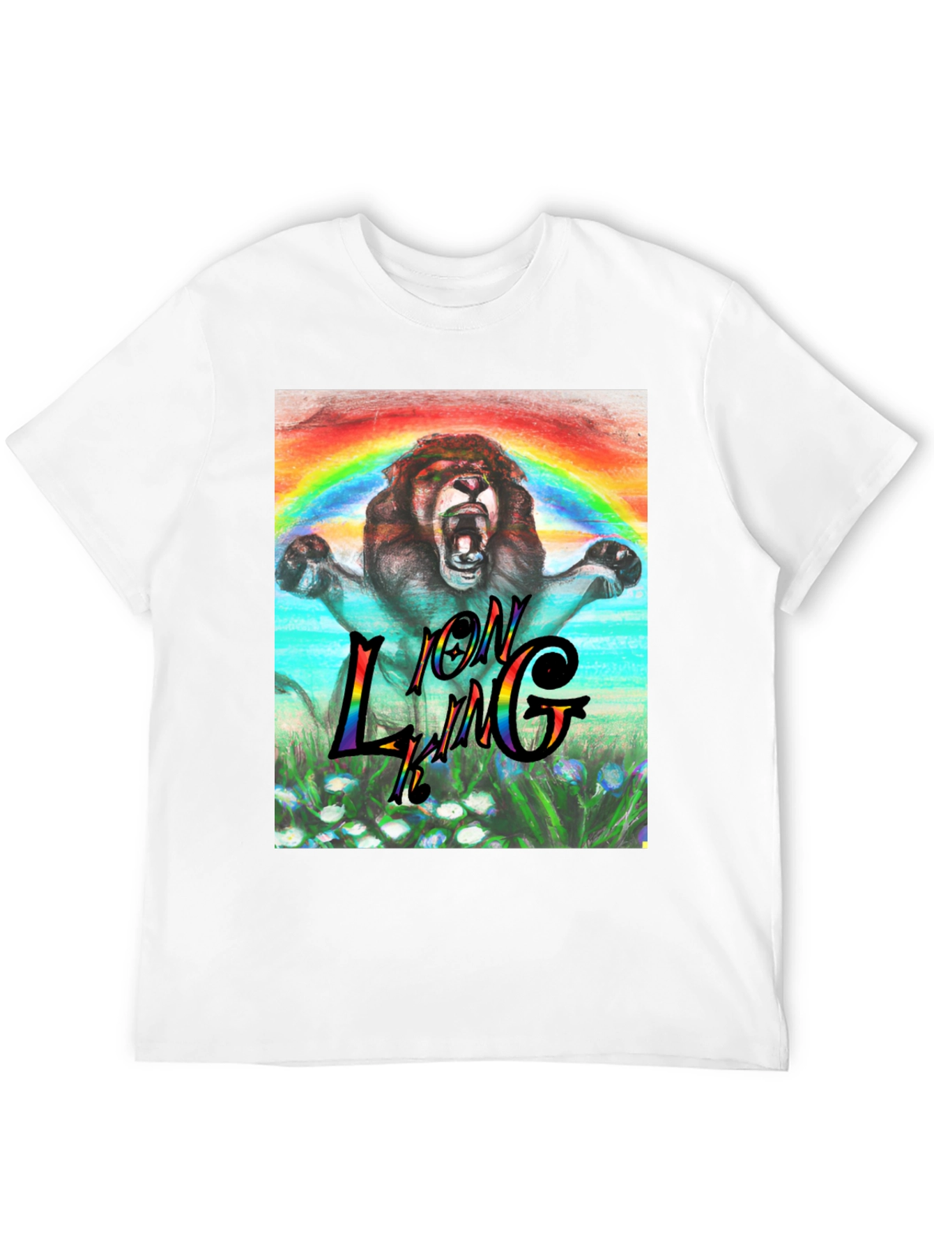 Black Lion King Rainbow Graphic Tee - Black view 12