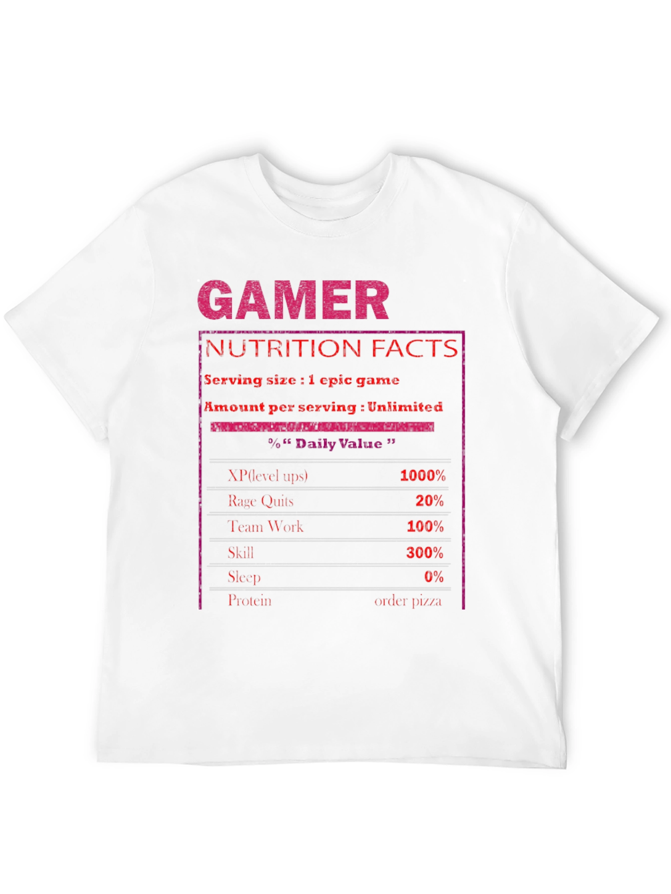 Black Gamer Nutrition Facts T-Shirt view 12