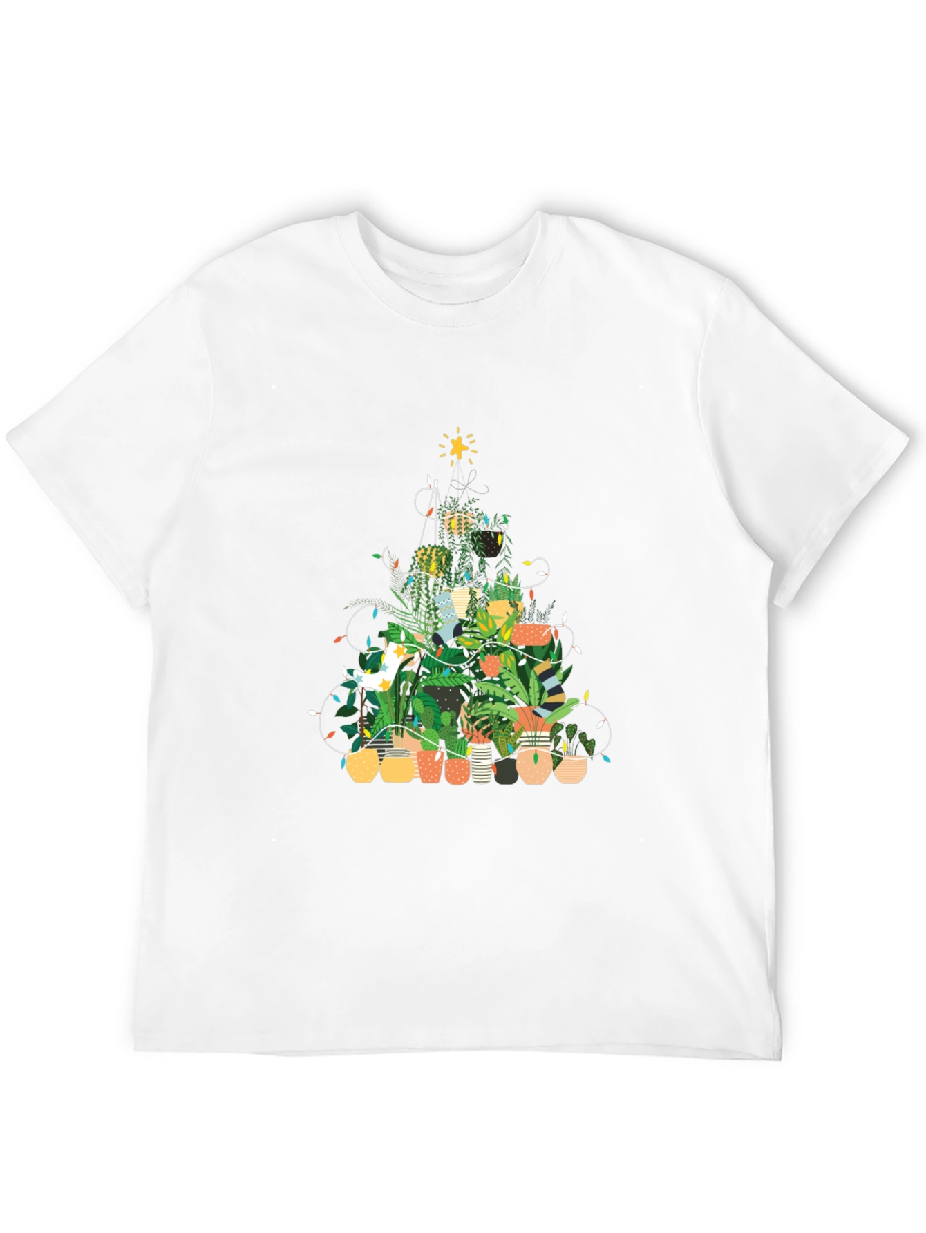 Black Plant Christmas Tree Graphic Tee view 12