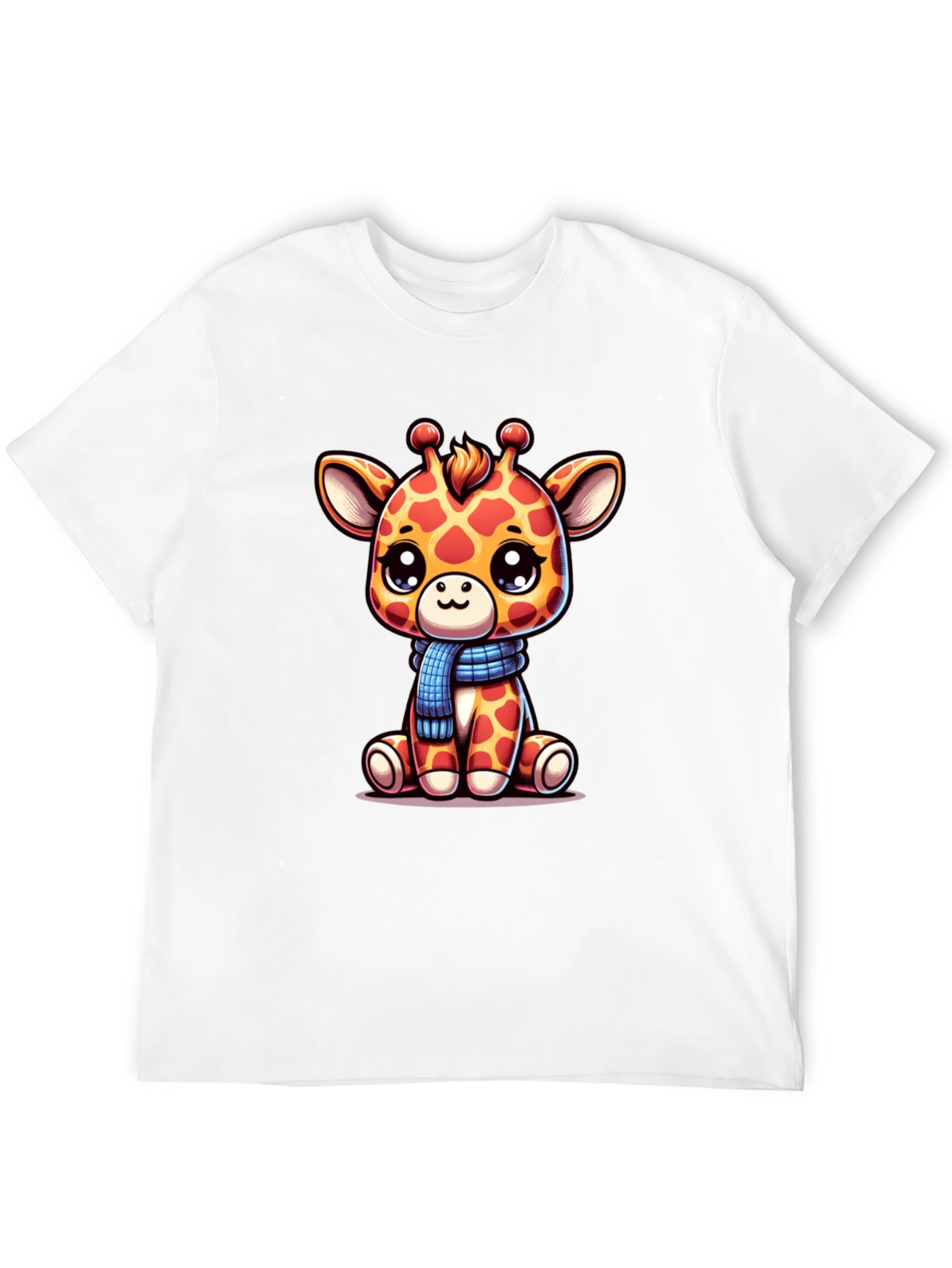 Black Cute Giraffe Graphic Tee - Unisex Black T-Shirt view 12