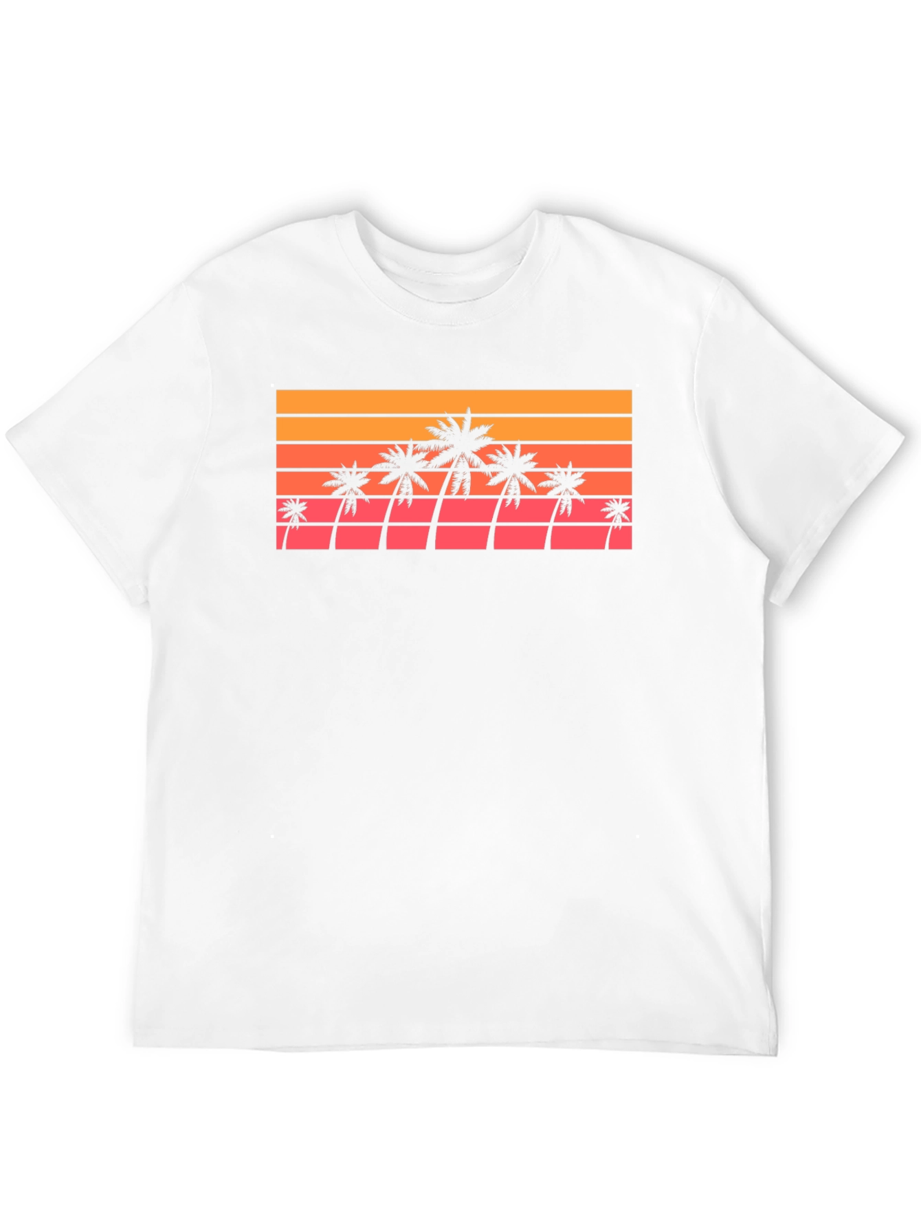 Black Retro Palm Tree Sunset T-Shirt view 12