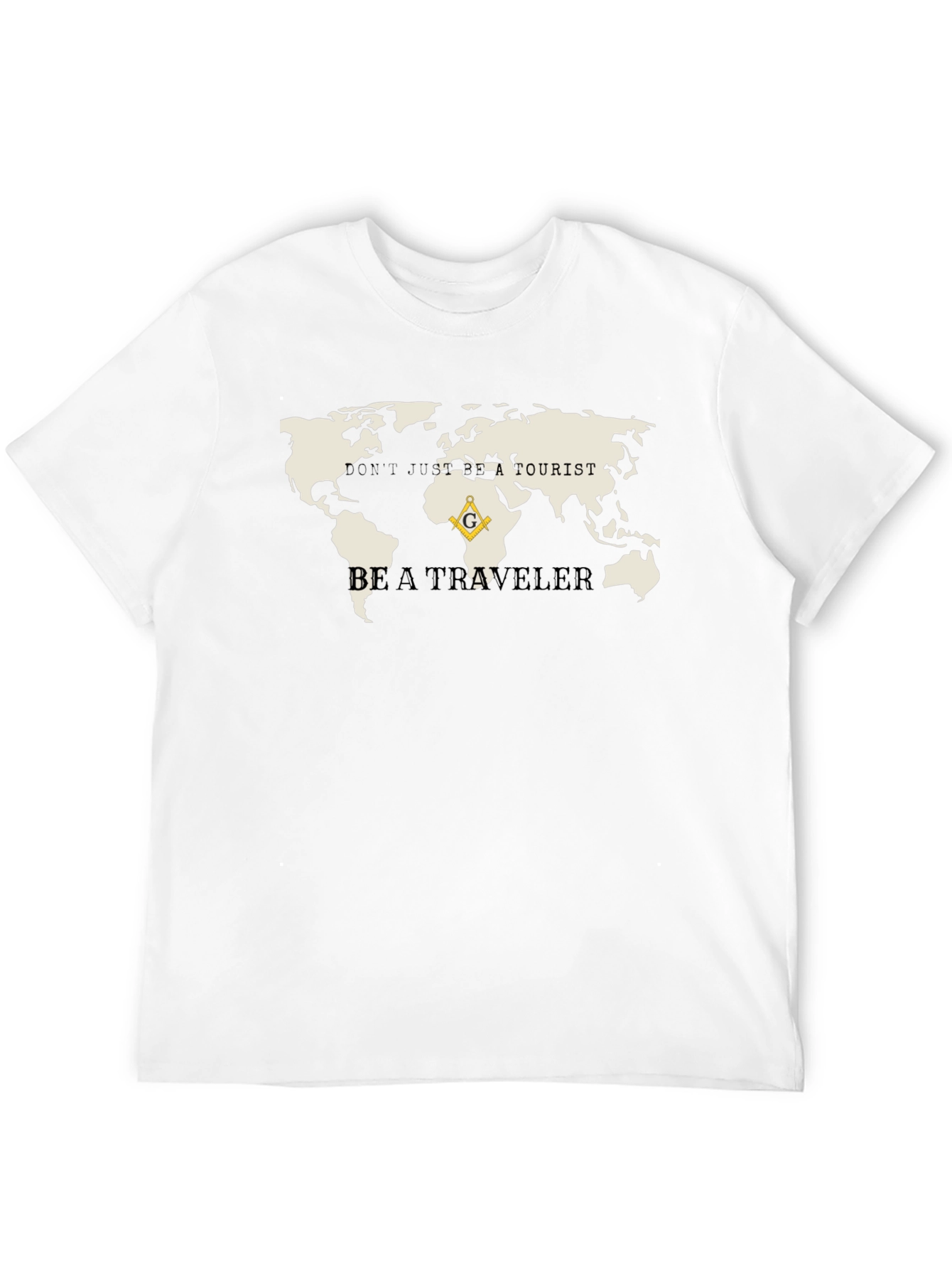 Black Traveler's World Map Graphic Tee view 12