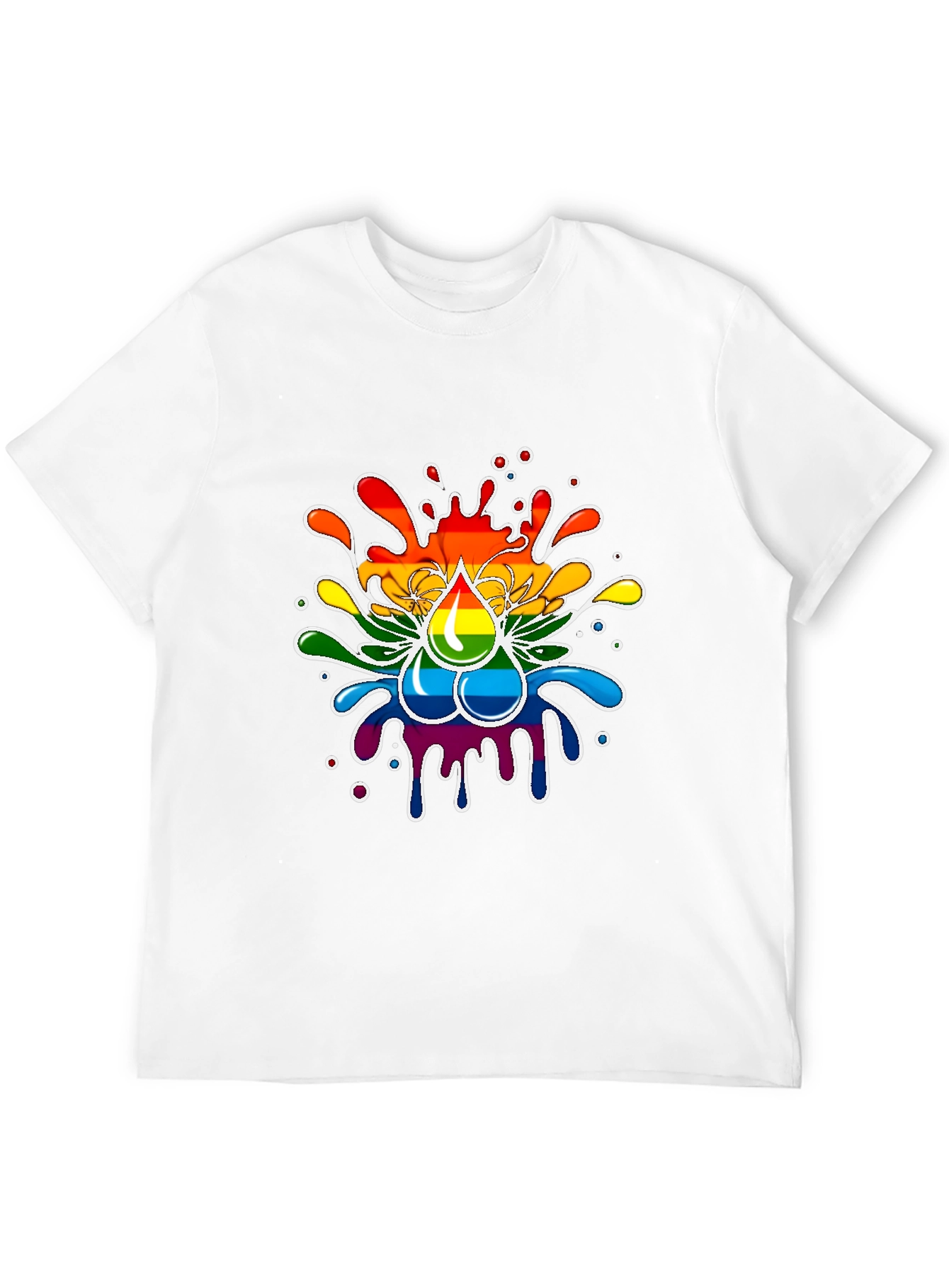Black Rainbow Splash T-Shirt - Pride Inspired Design view 12