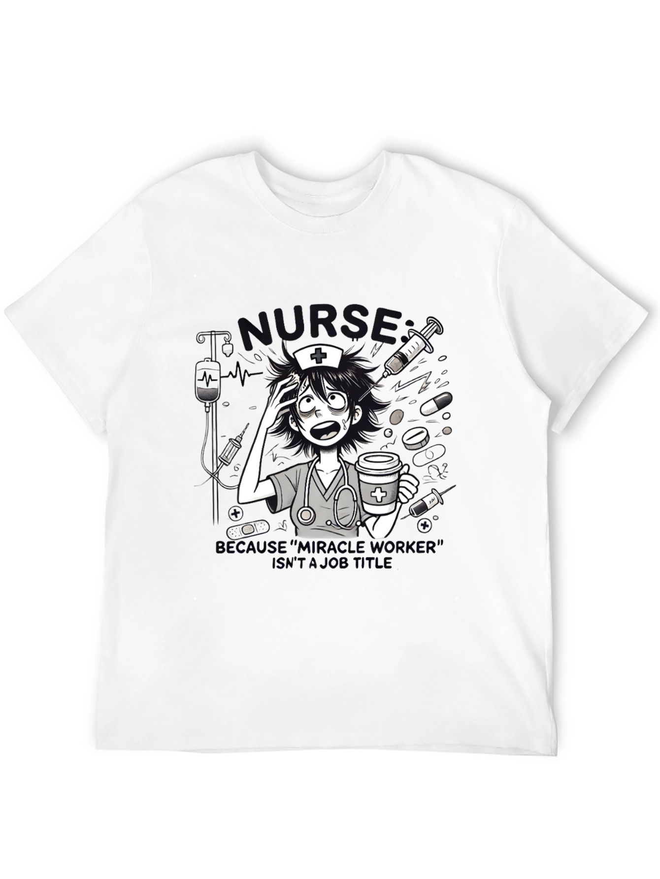 Black Nurse Graphic Tee - Because "Miracle Worker" view 12