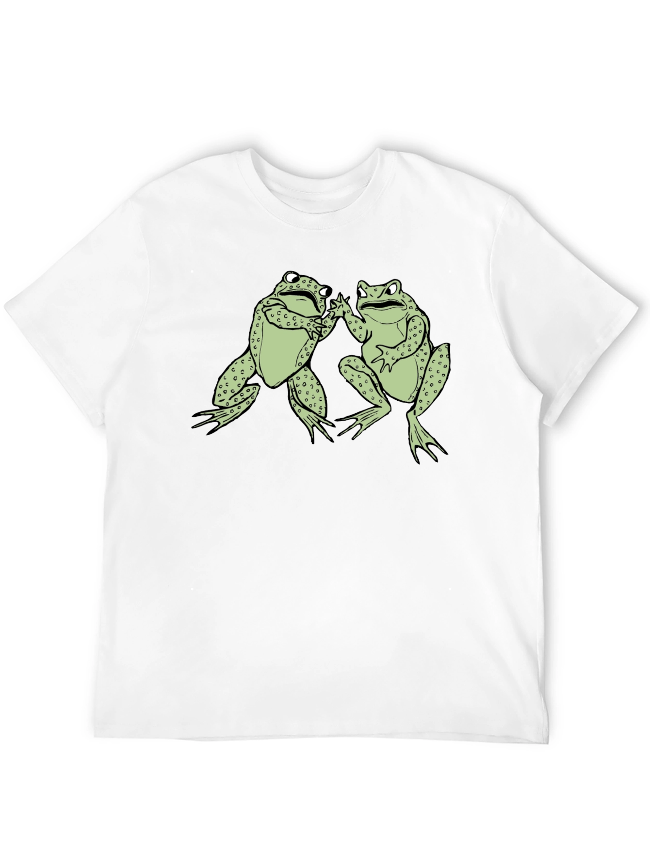 Black Funny Frog High Five Graphic Black T-Shirt view 12