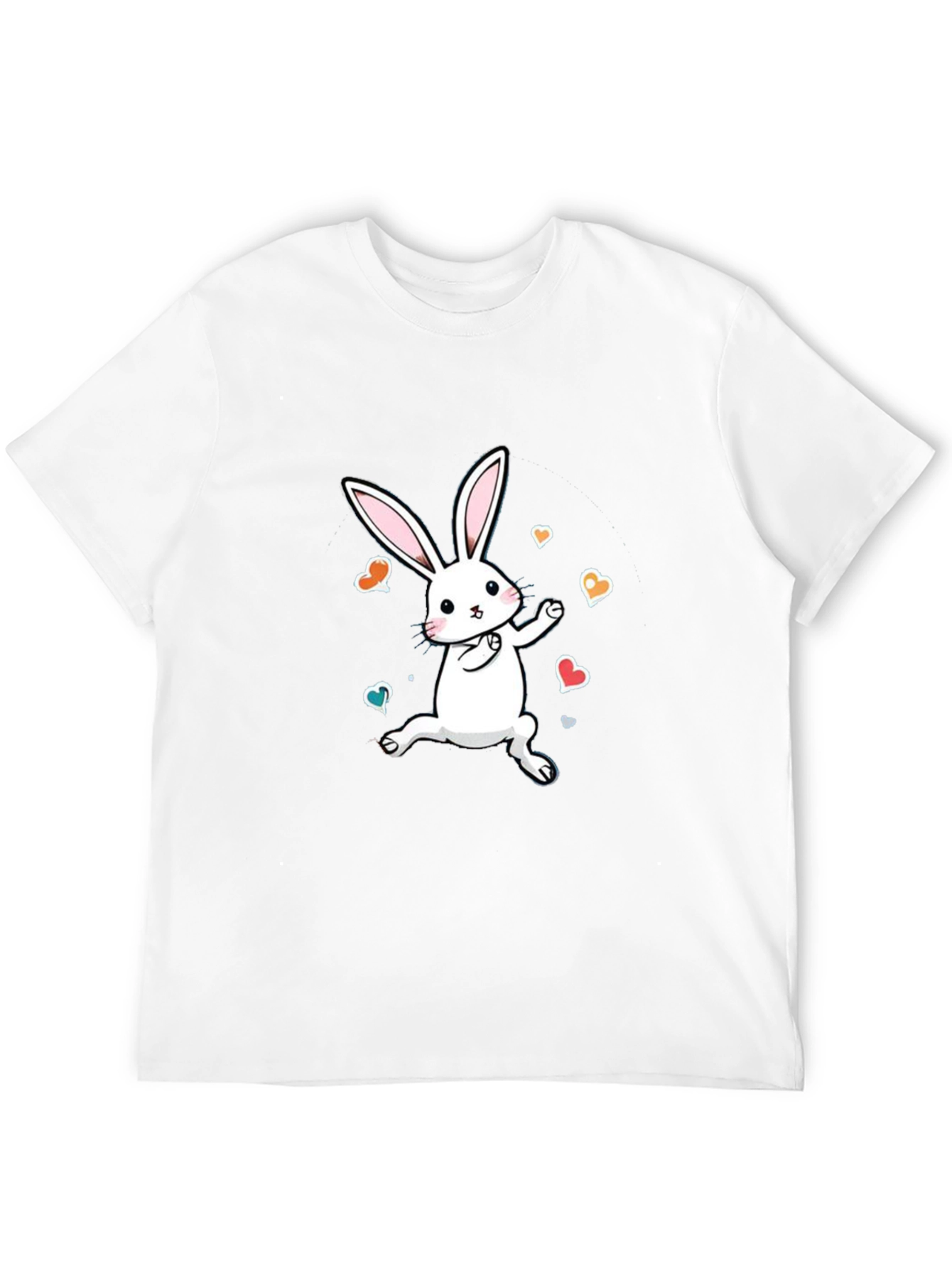 Black Cute Bunny Graphic Tee - Soft Cotton Comfort view 12