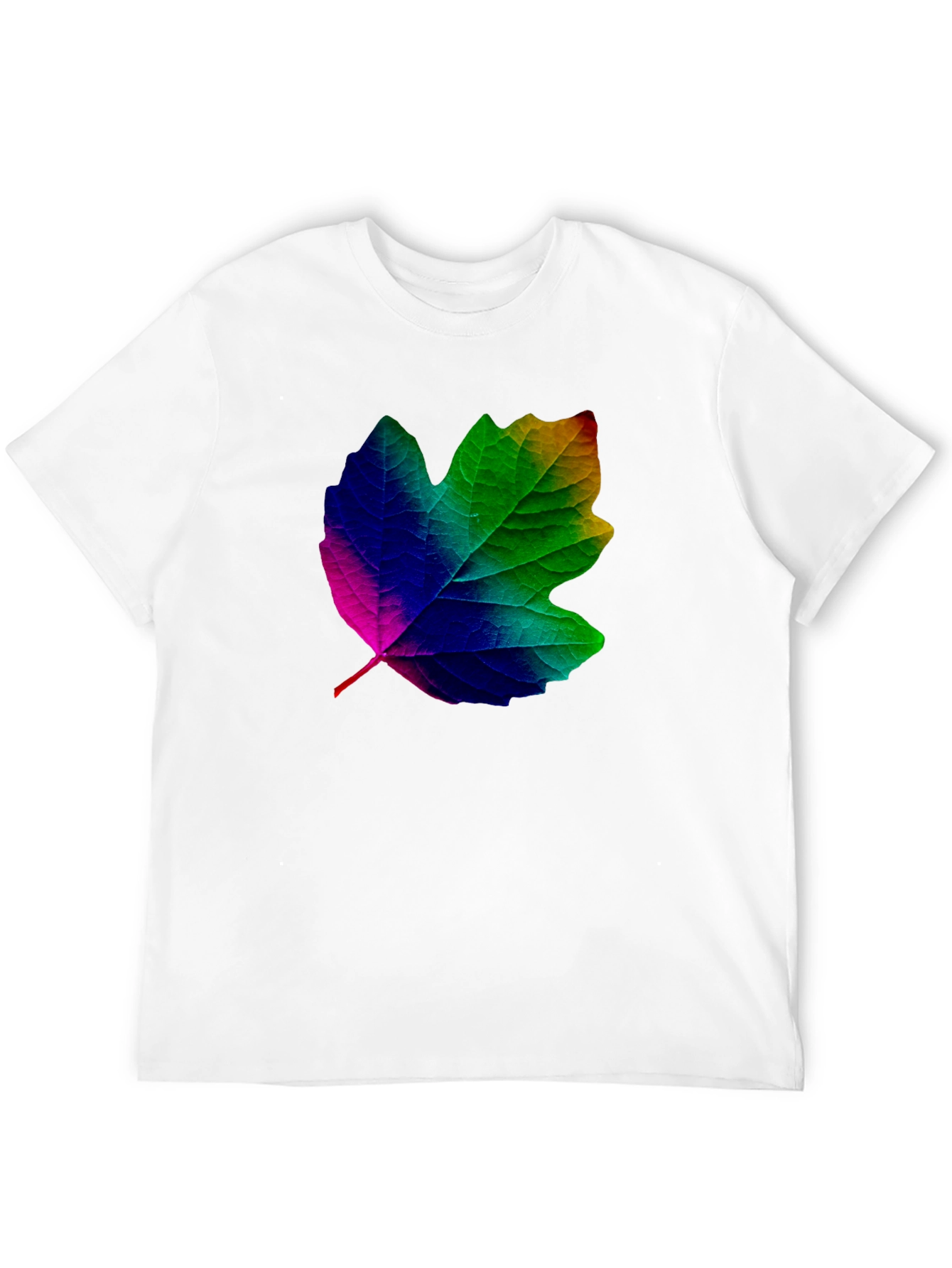 Black Rainbow Leaf Graphic T-Shirt - Unique Design view 12
