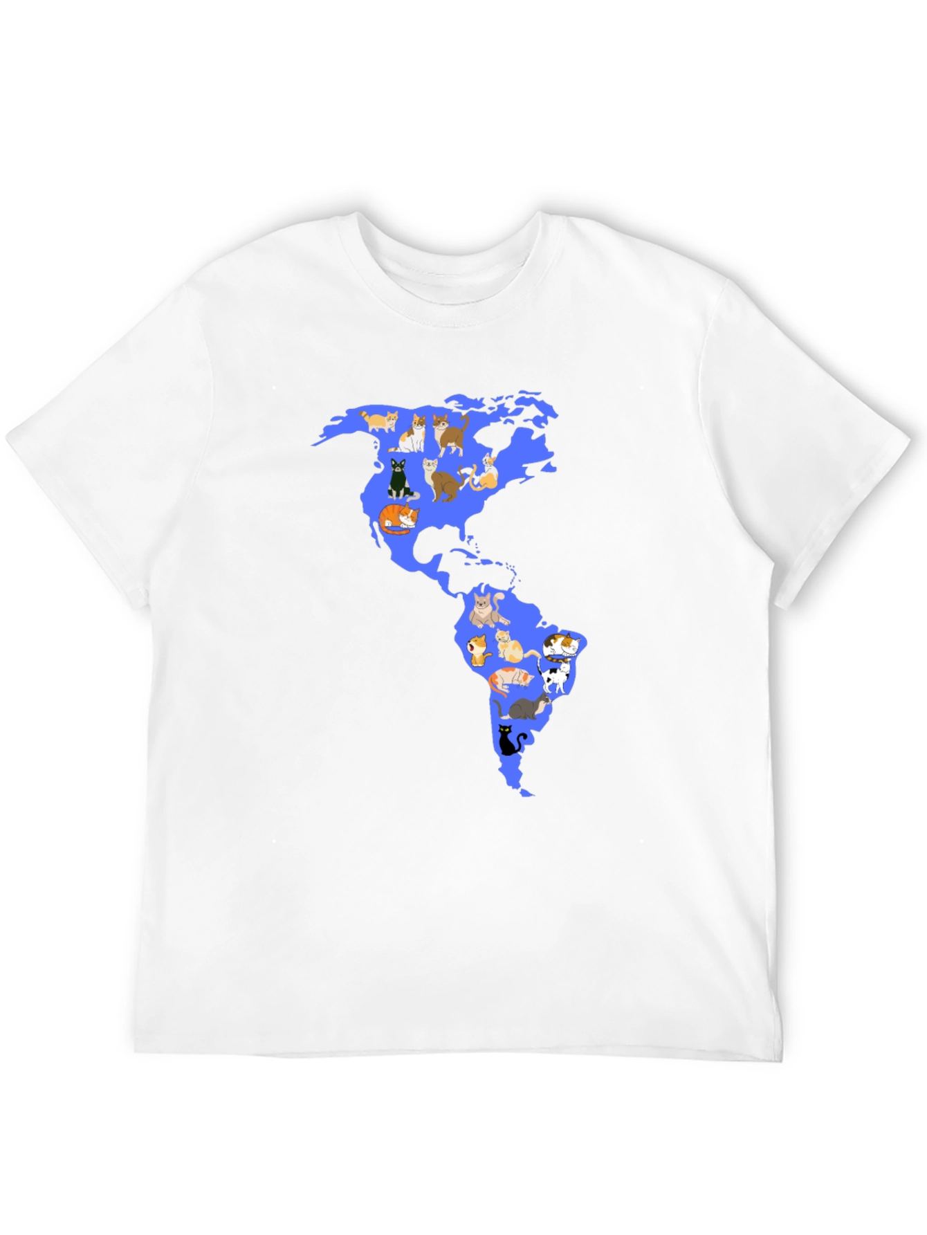 Black Cat Map Graphic T-Shirt - Black view 12