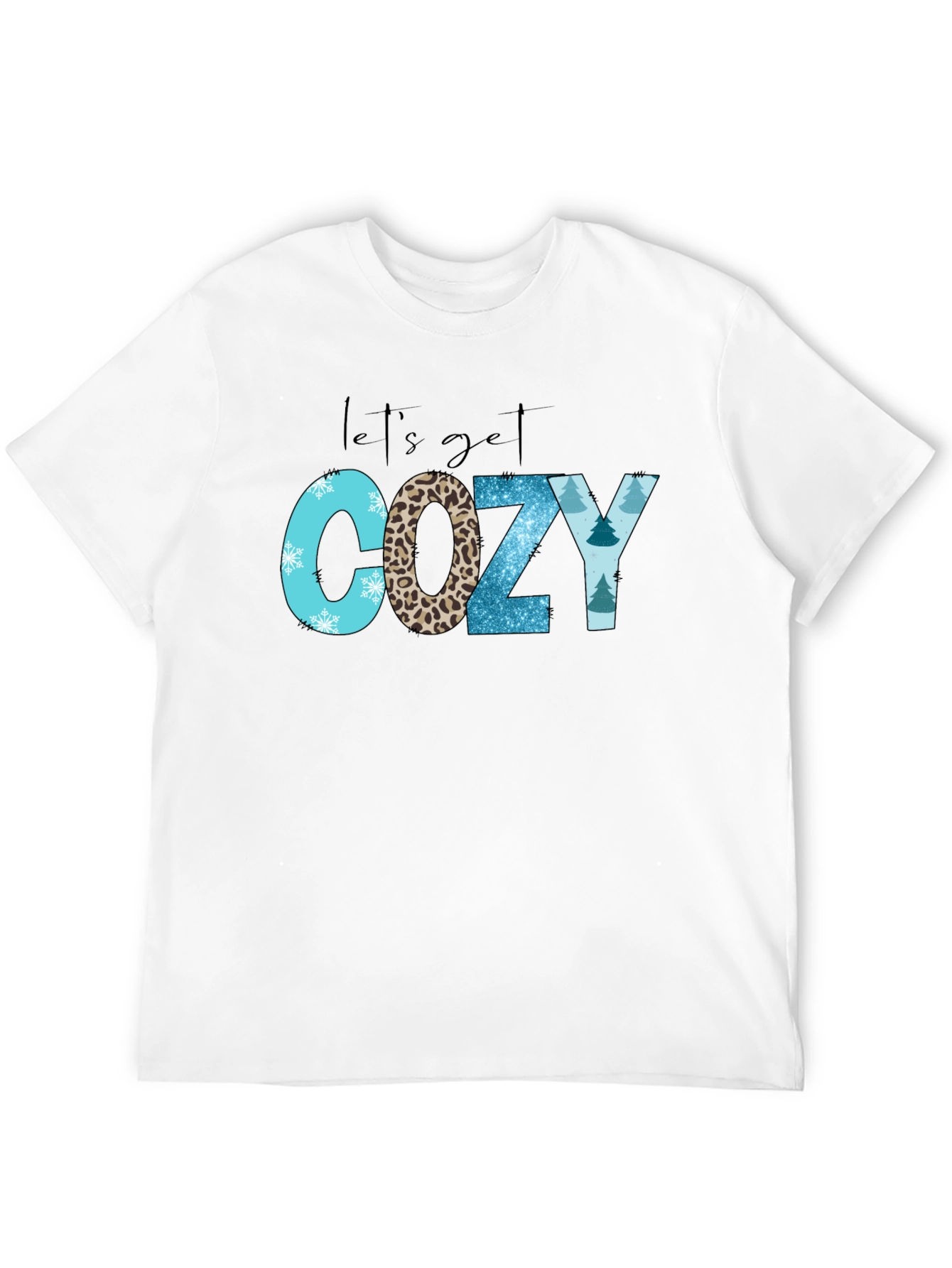 Black Let's Get Cozy T-Shirt view 12