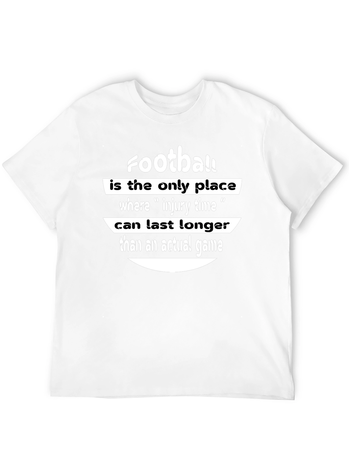 Black Funny Football Injury Time T-Shirt view 12