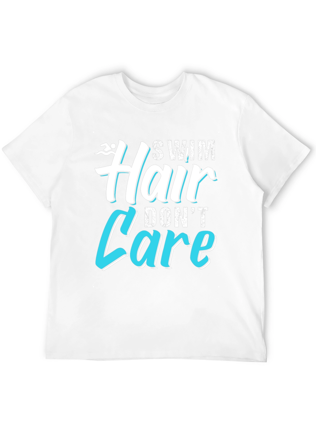 Black Swim Hair Don't Care T-Shirt view 12