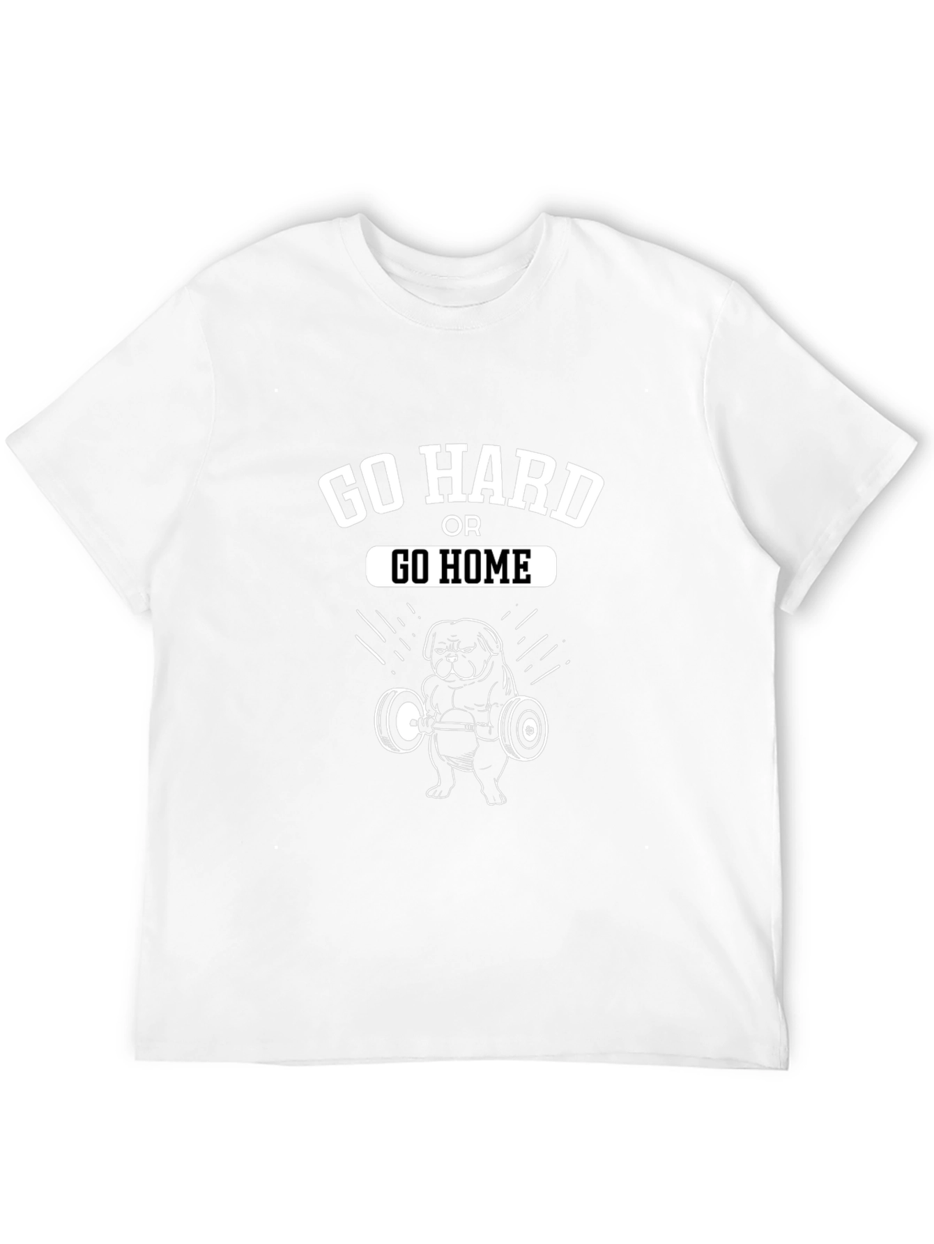Black Go Hard or Go Home Gym Pug T-Shirt view 12
