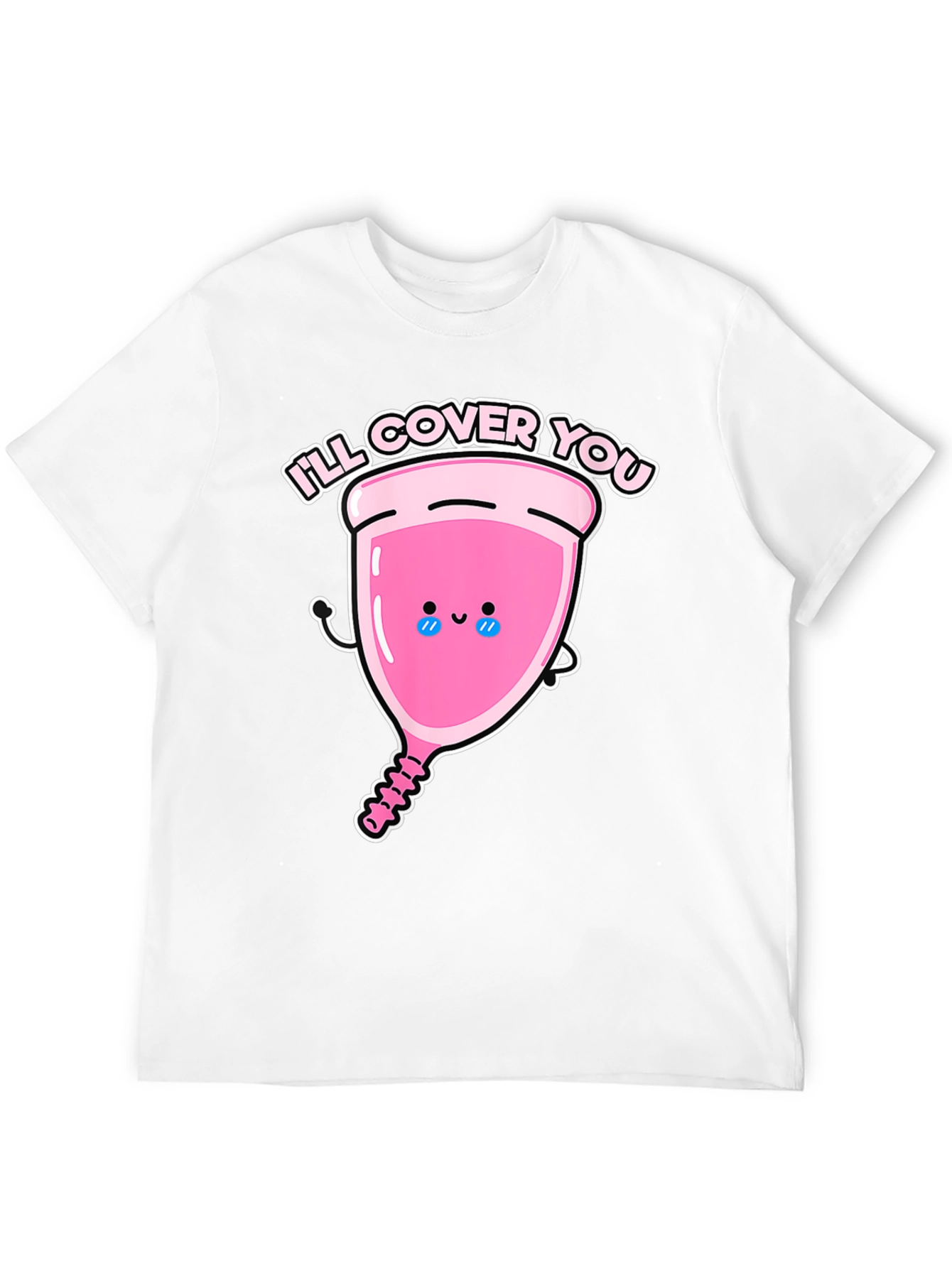 Black Men's 'I'll Cover You' Menstrual Cup Graphic Tee view 12