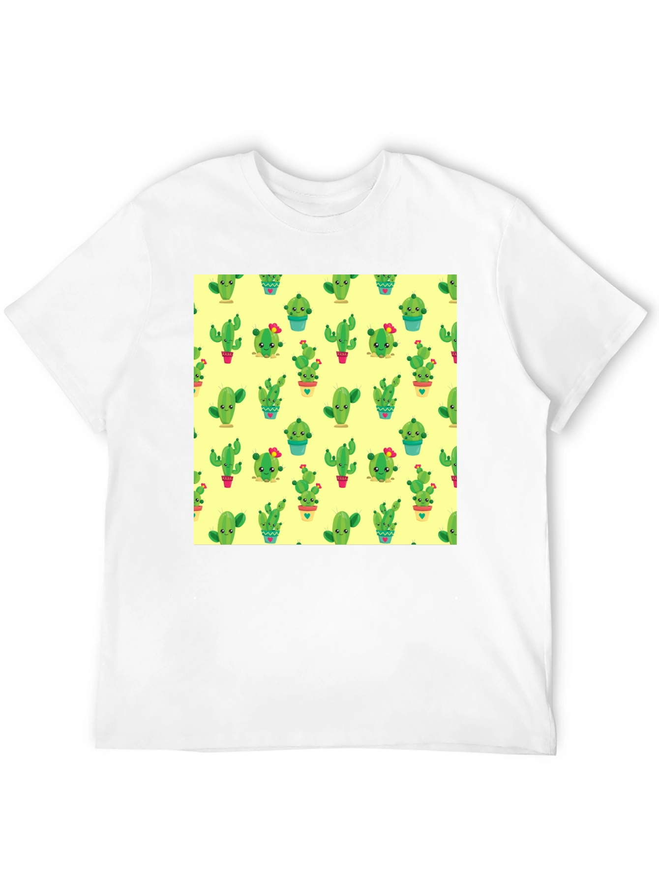 Black Cactus Print Black T-Shirt - Trendy & Fun view 12