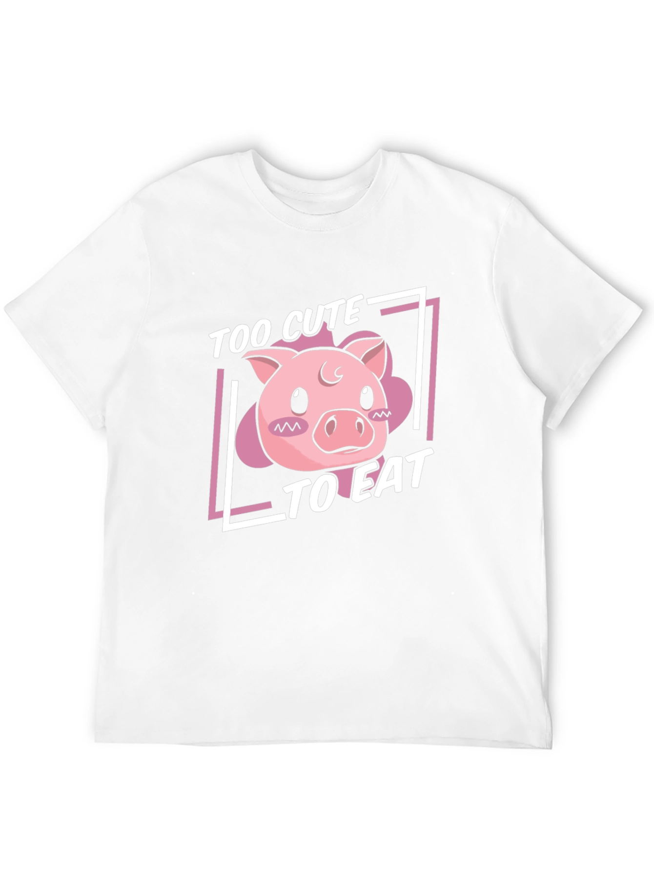 Black Cute Pig T-Shirt - Too Cute To Eat view 12