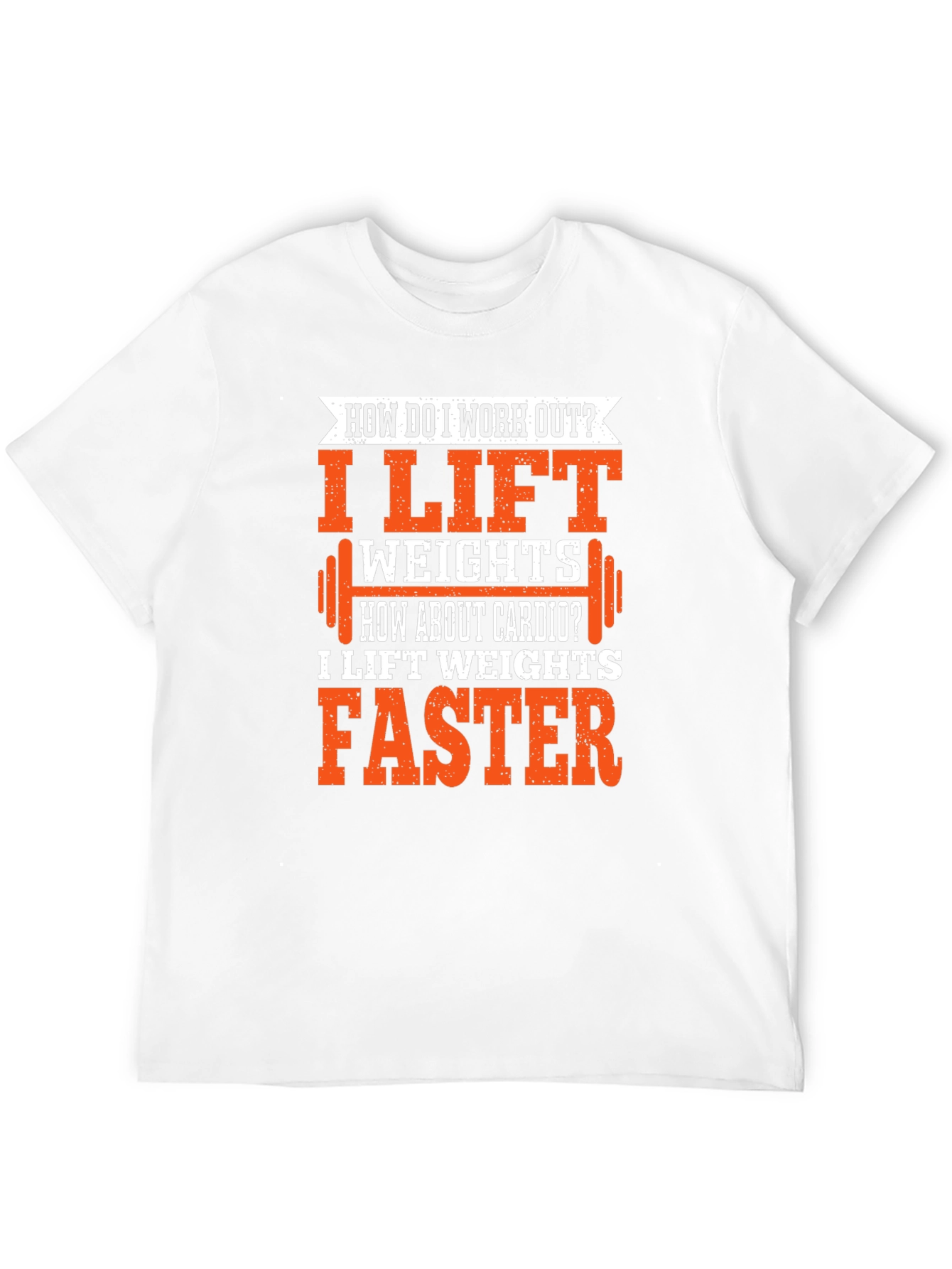 Black Funny Gym Workout T-Shirt - I Lift Weights Faster Cardio Tee view 12