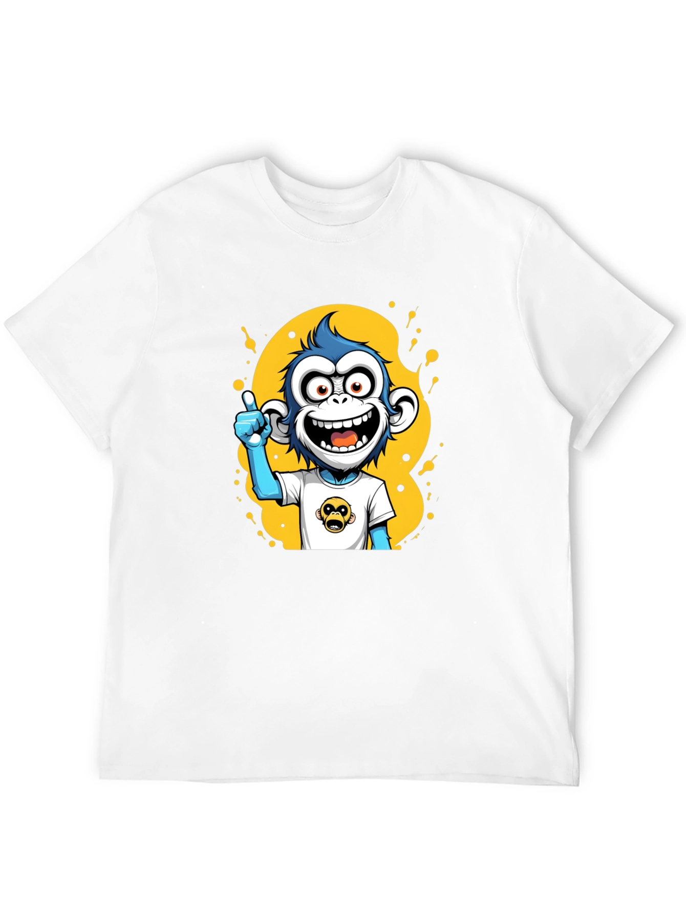 Black Cartoon Monkey Graphic Black T-Shirt view 12