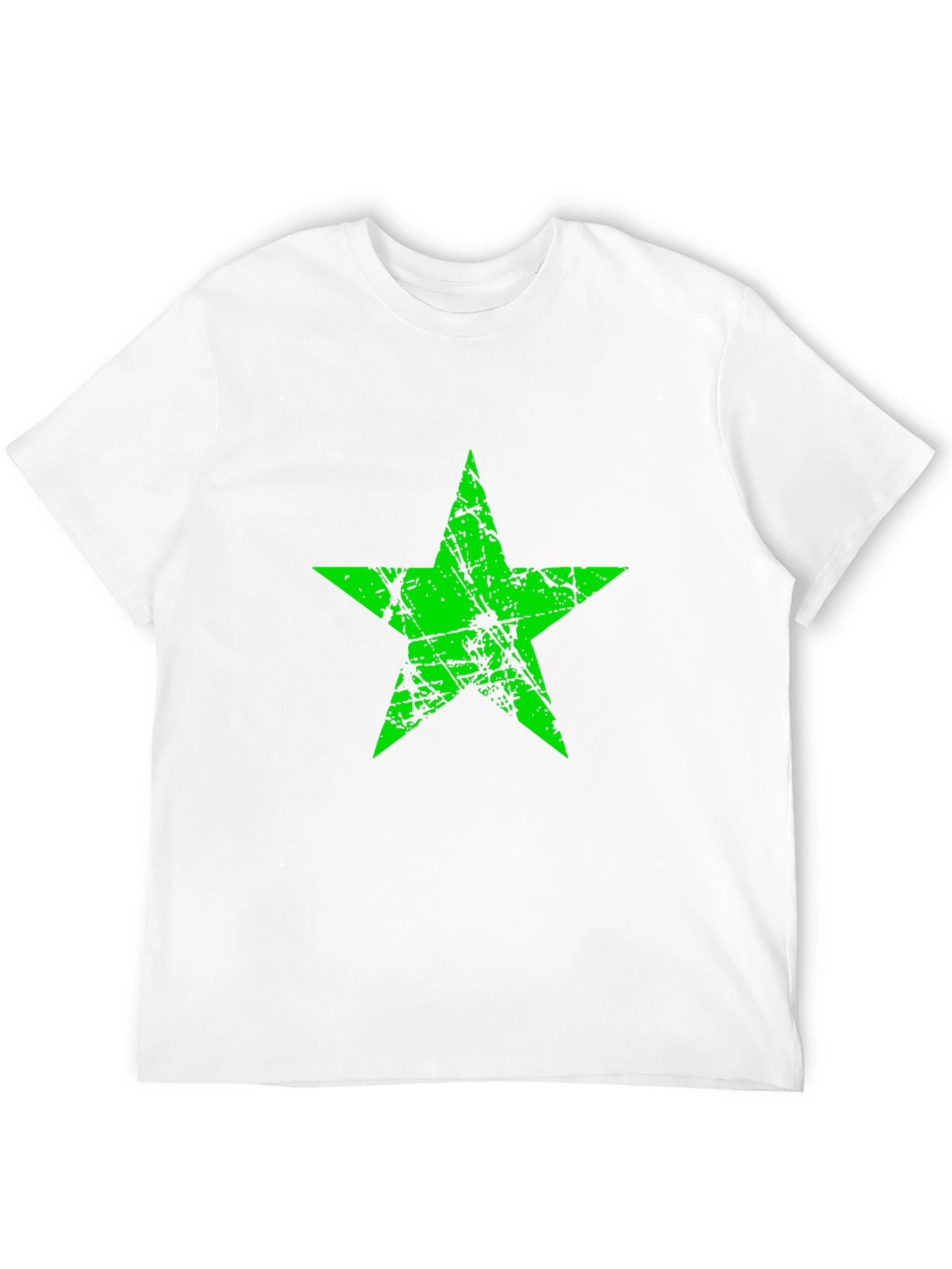 Black Grunge Green Star Graphic Black T-Shirt view 12