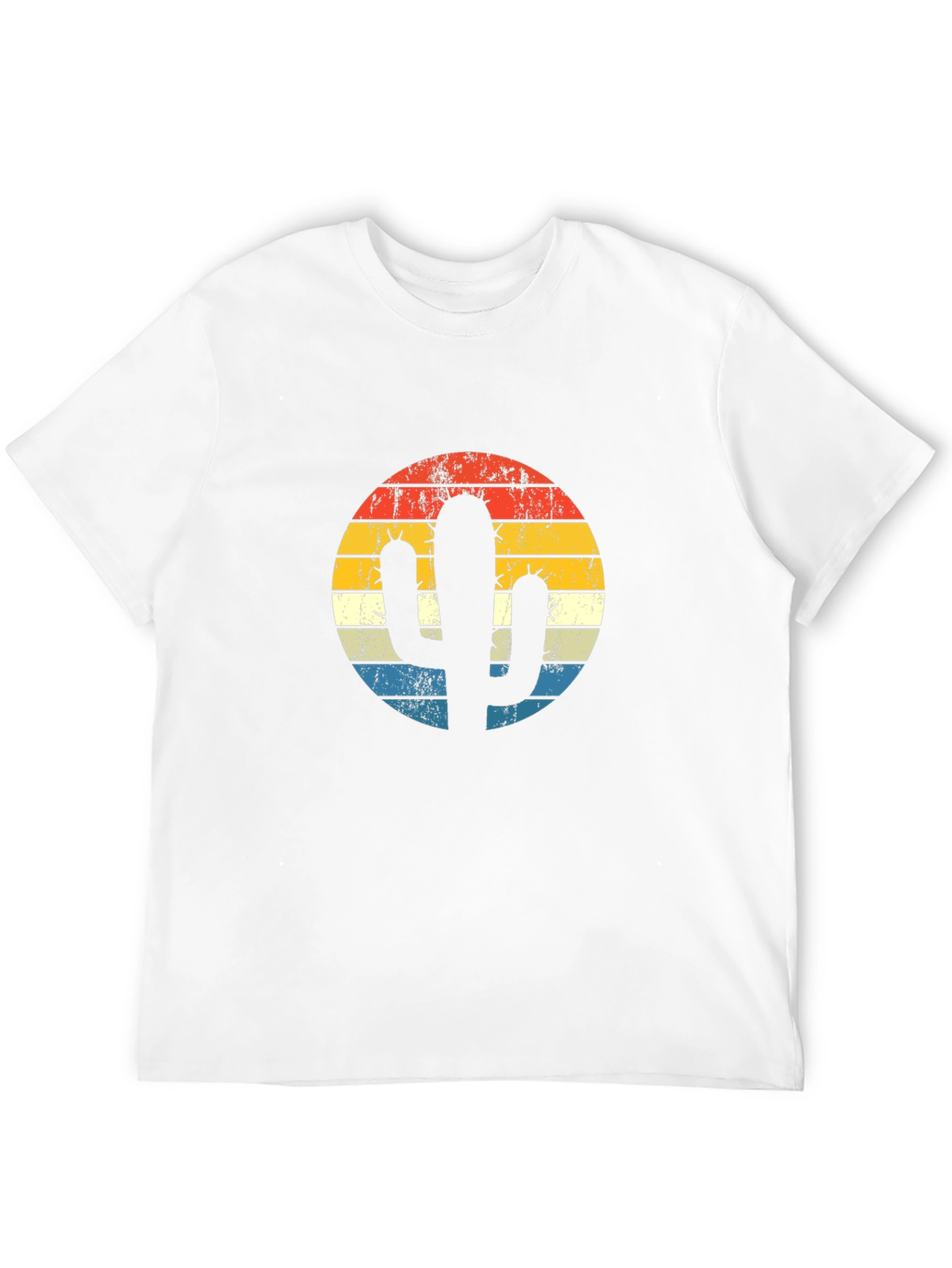 Black Retro Cactus Sunset Graphic T-Shirt view 12