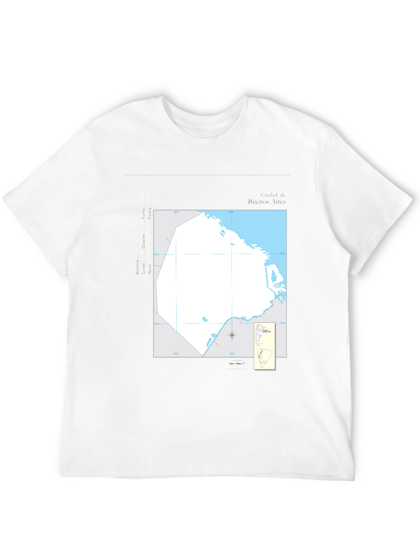 Black Nautical Chart Tee - Black Cotton Graphic T-Shirt view 12