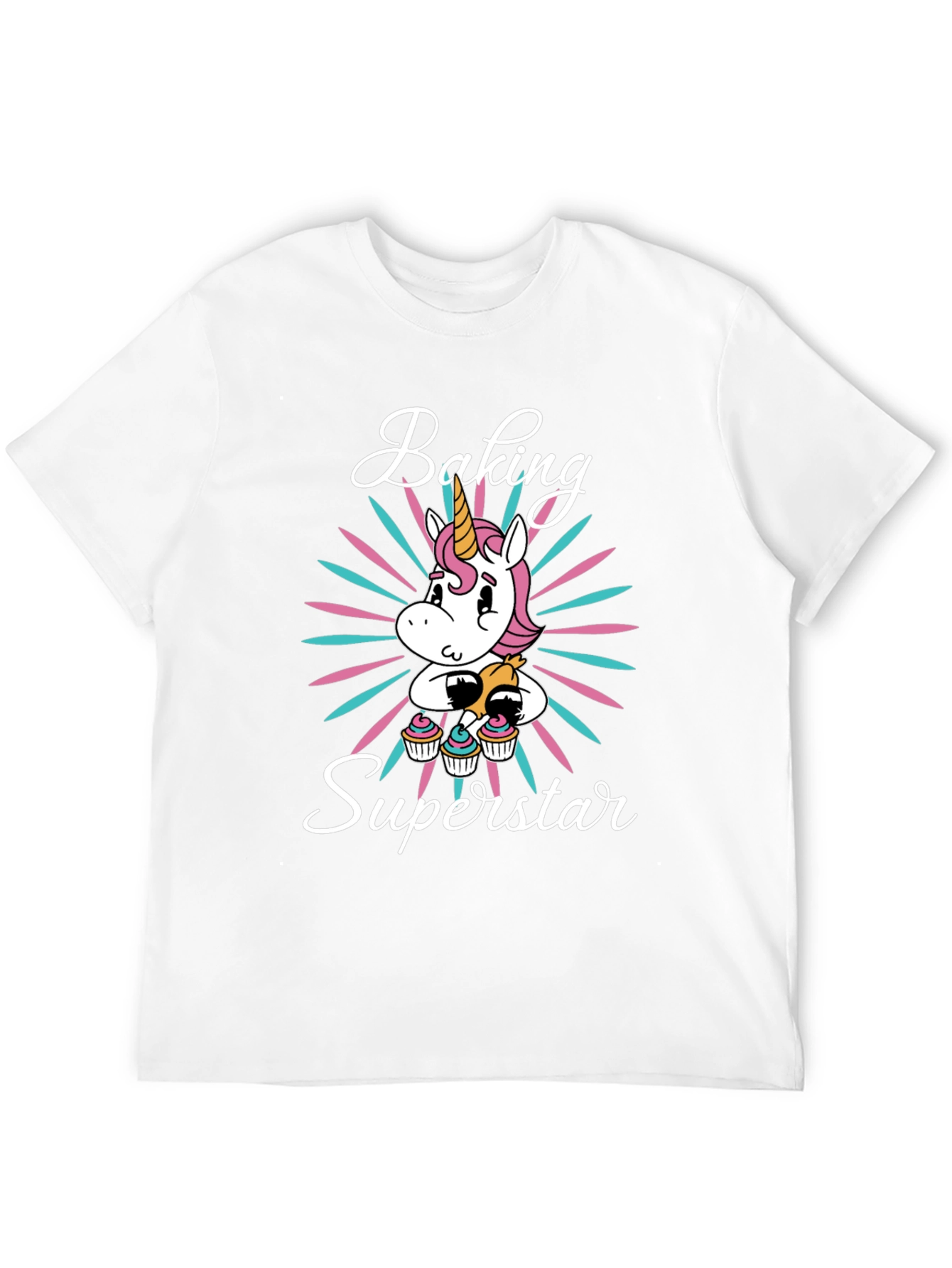 Black Baking Superstar Unicorn Graphic T-Shirt view 12