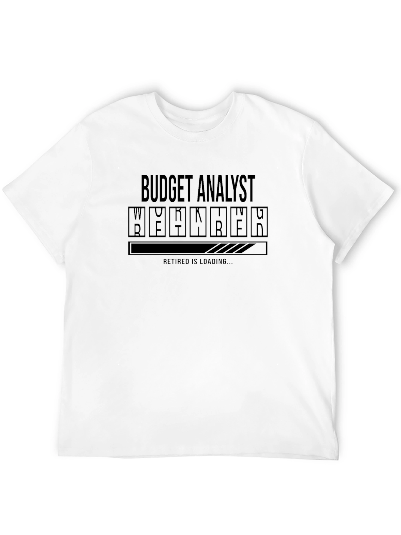 Black Budget Analyst Retirement Loading T-Shirt view 12