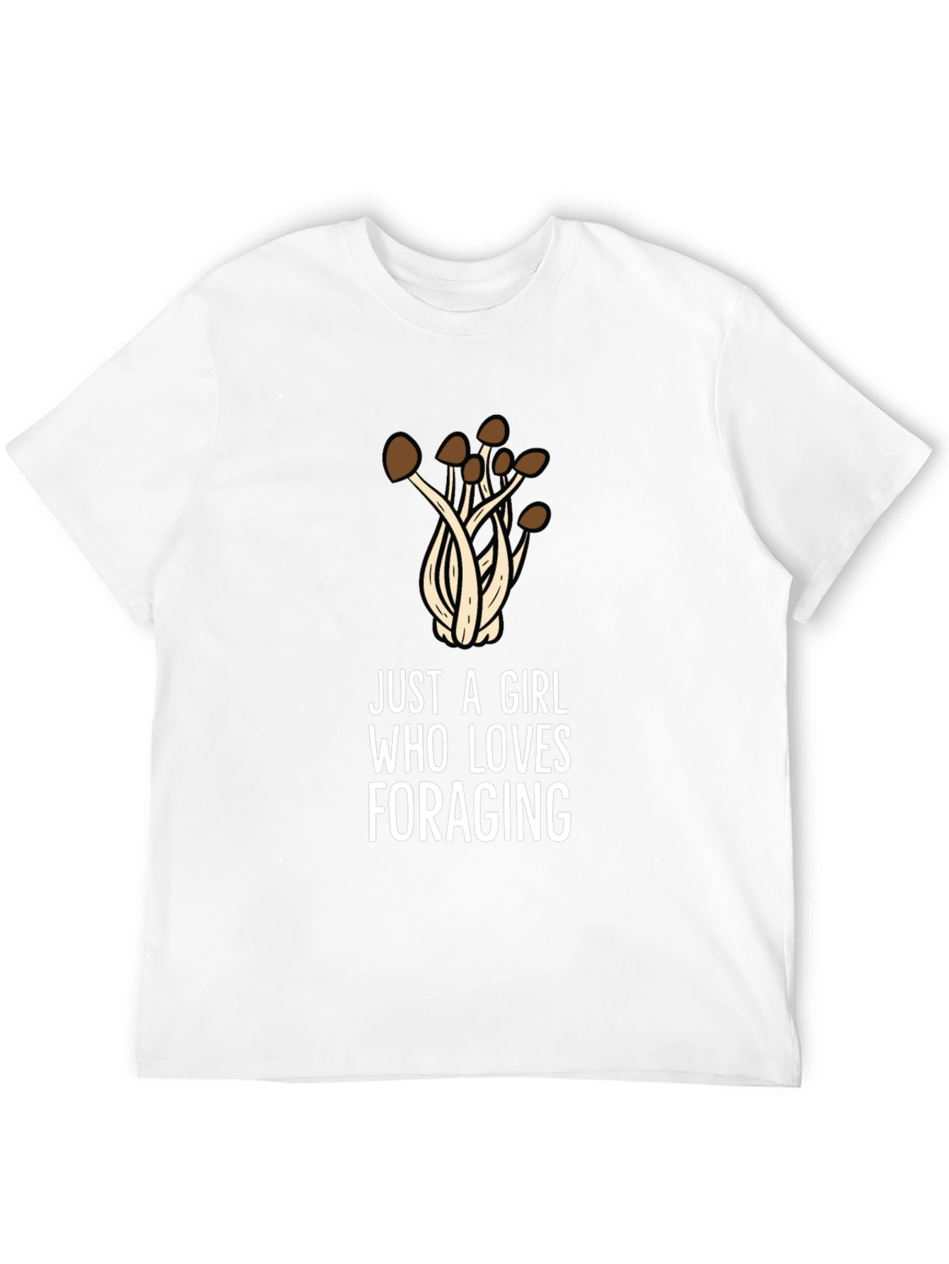 Black Just a Girl Who Loves Foraging T-Shirt - Mushroom Design view 12