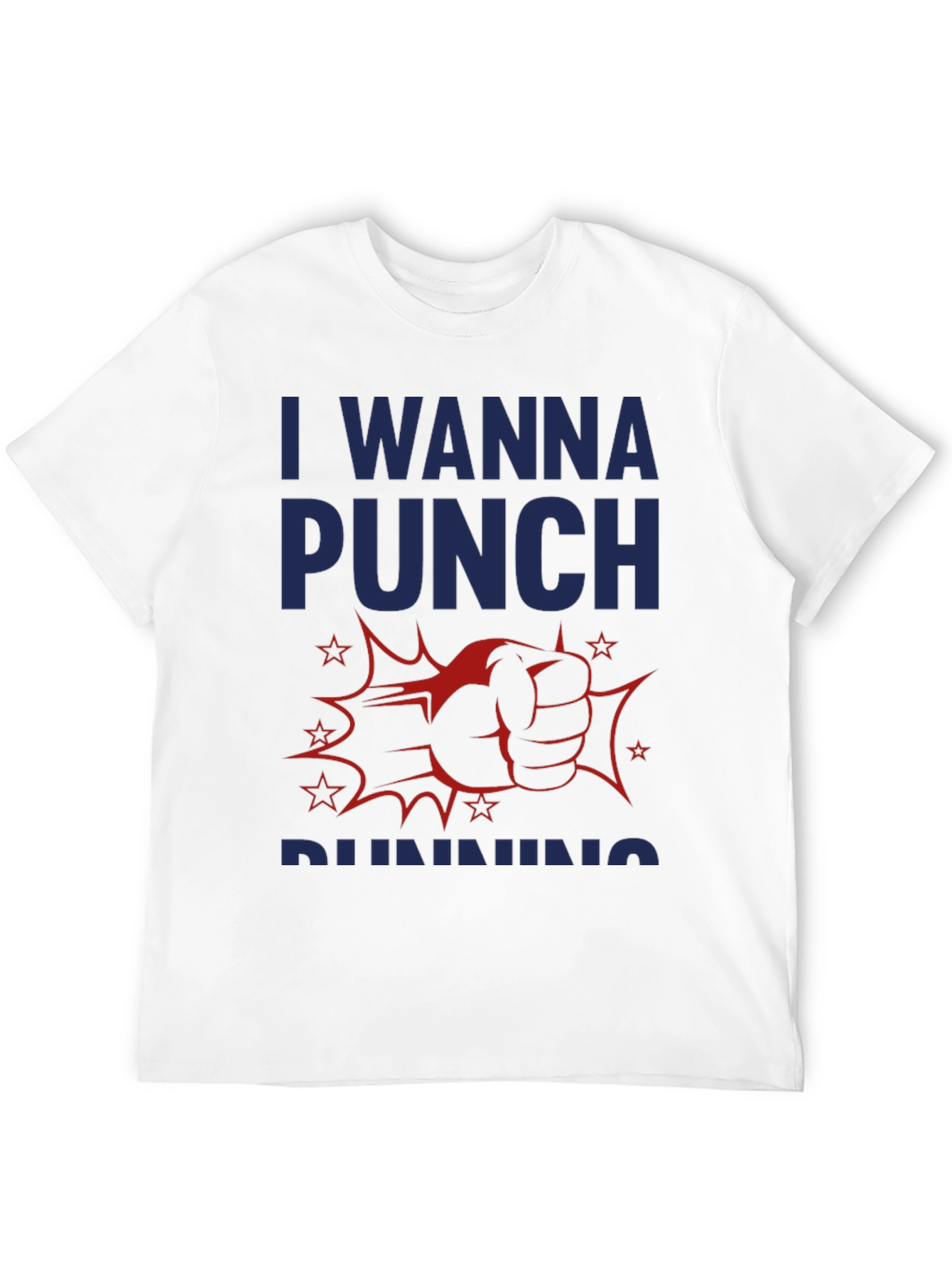 Black I Wanna Punch Running Funny Graphic T-Shirt view 12