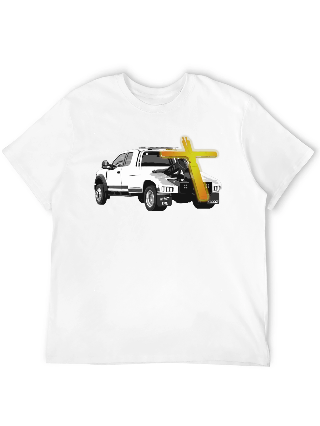 Black Tow Truck & Cross Graphic T-Shirt - Black view 12