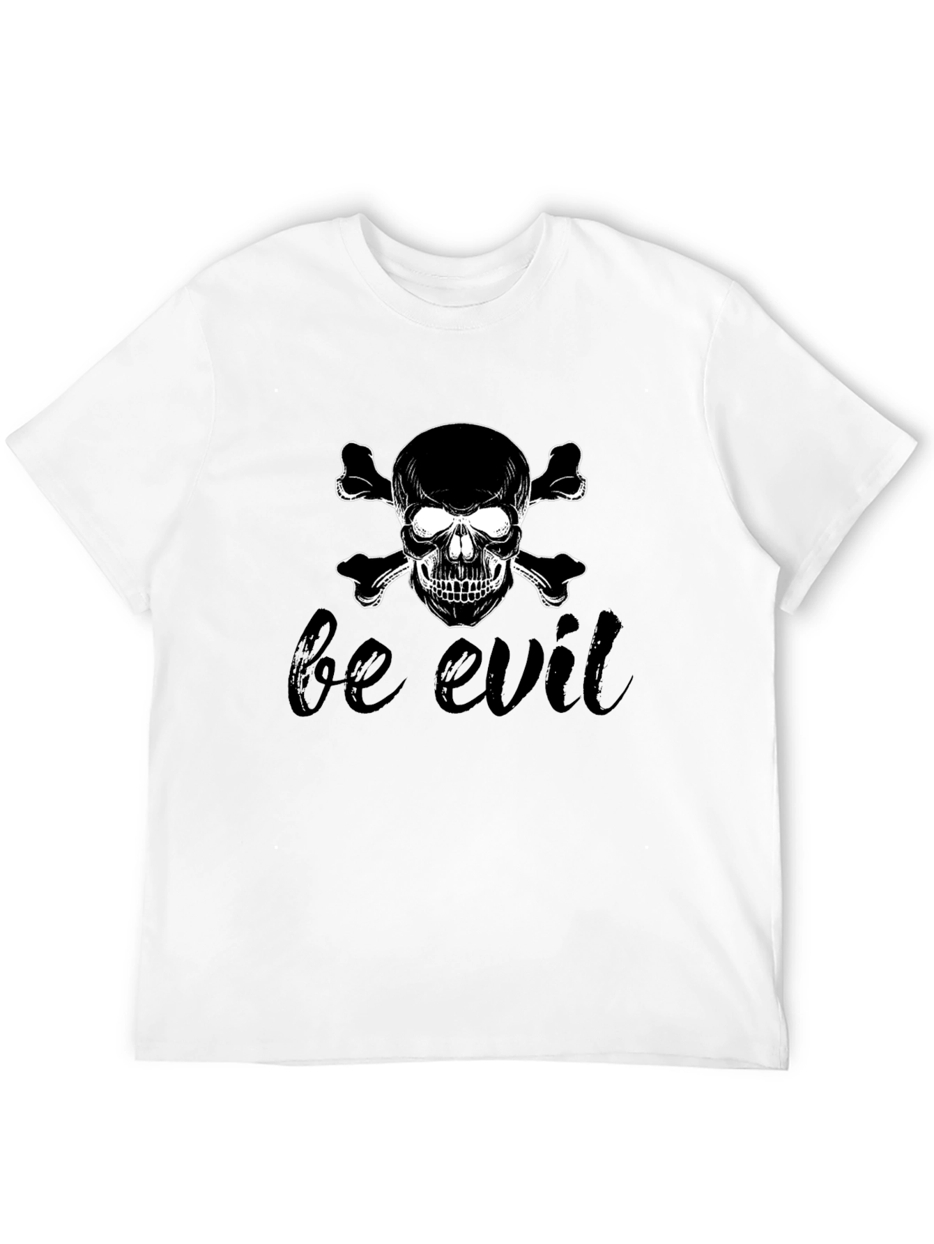 Black Be Evil Skull & Crossbones Graphic Tee view 12
