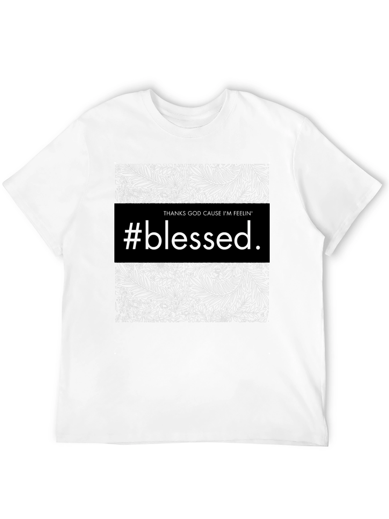 Black #Blessed Graphic Print Black Crewneck T-Shirt view 12